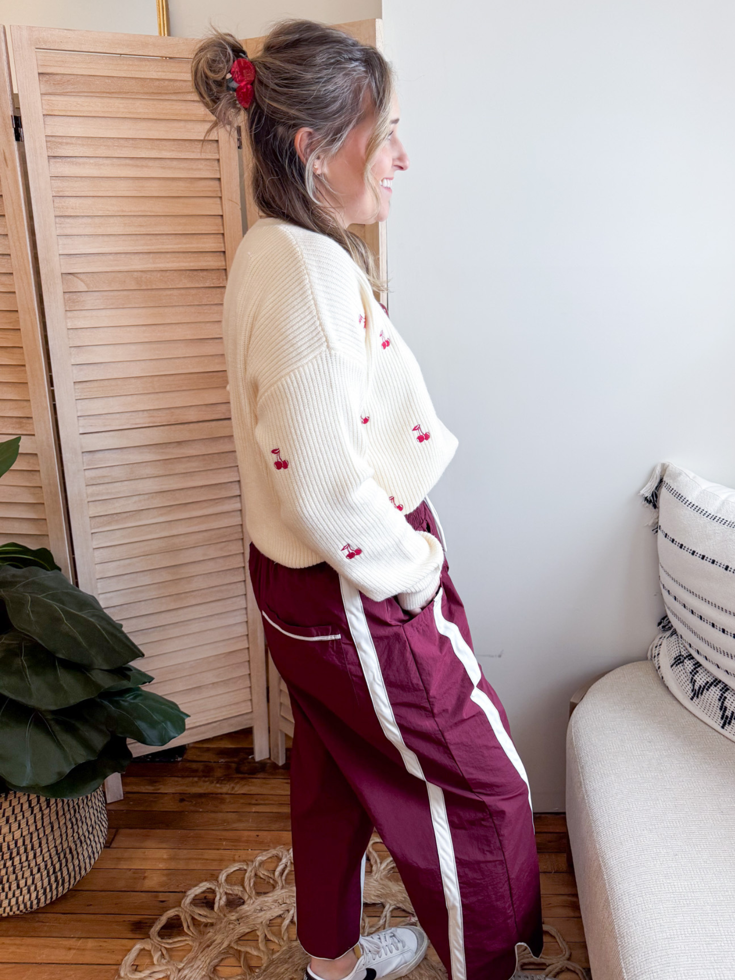 Cherry Embroidered Sweater