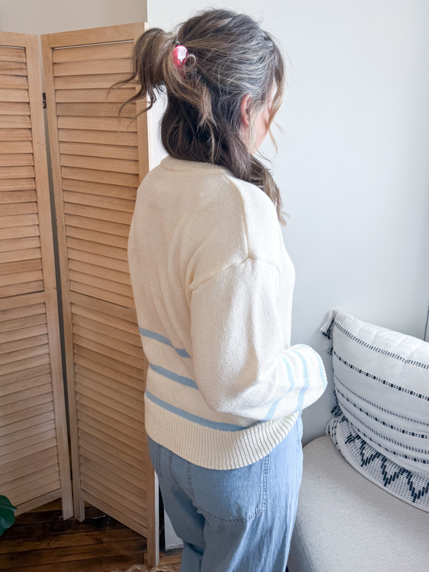Mabel Button Up Striped Sweater