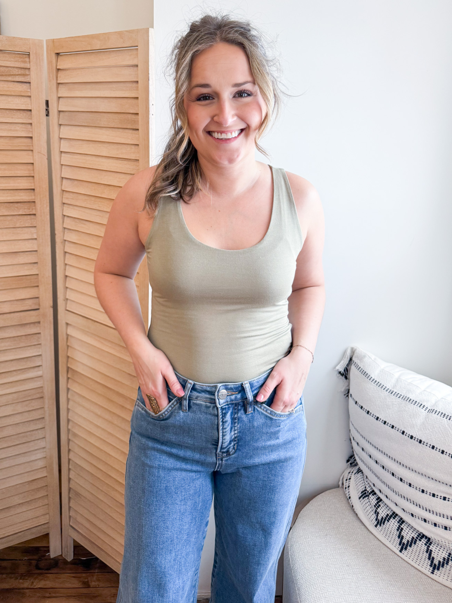 Scoop Neck Everyday Tank - Desert Fern - The Collective Rose