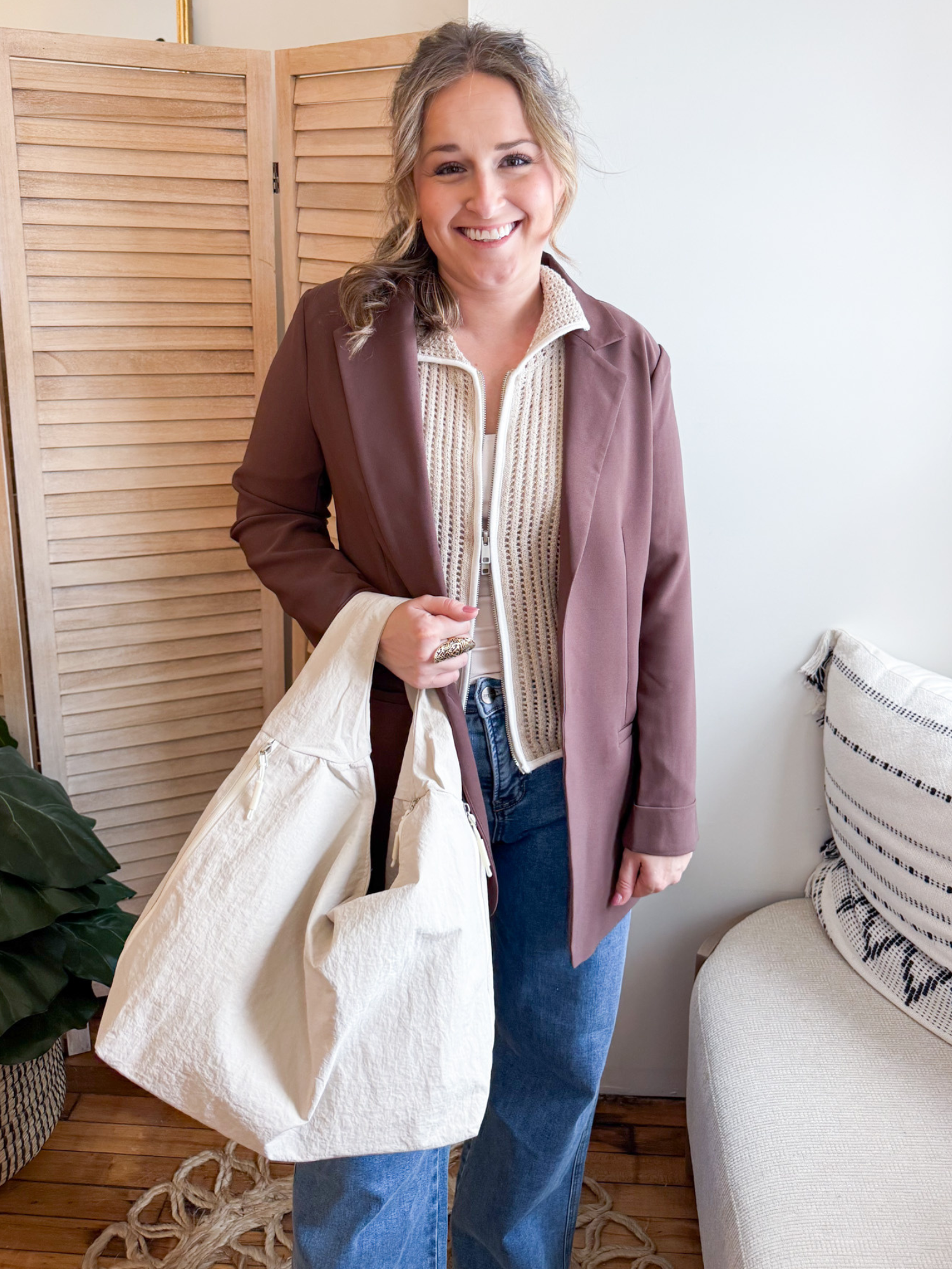 Olivia Short Sleeve Zip Up Sweater - The Collective Rose