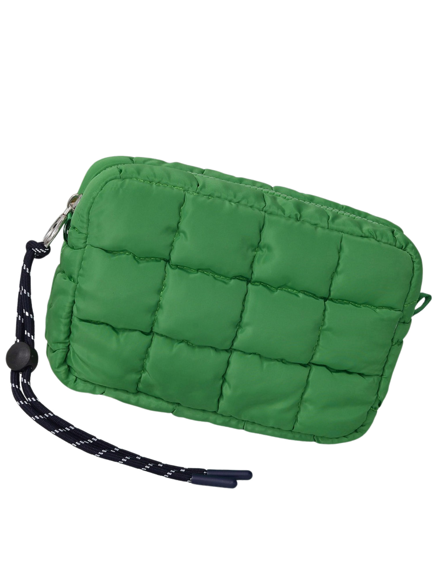 Nylon Quilted Puffer Pouch - Kelly Green - The Collective Rose