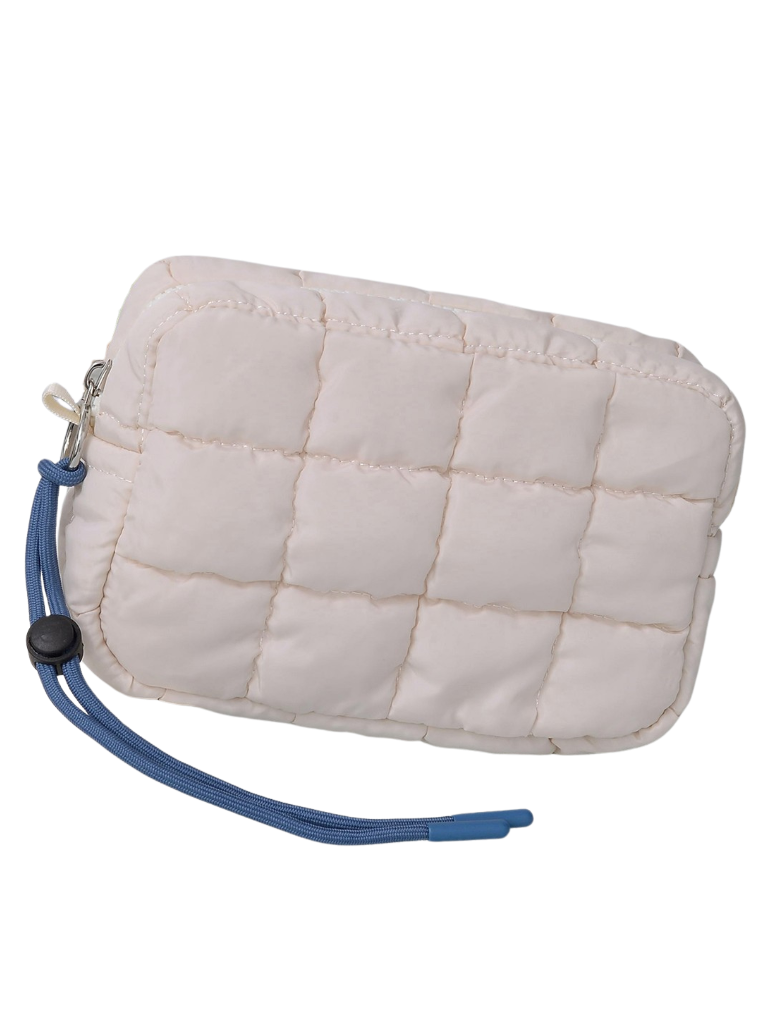 Nylon Quilted Puffer Pouch - Ivory - The Collective Rose
