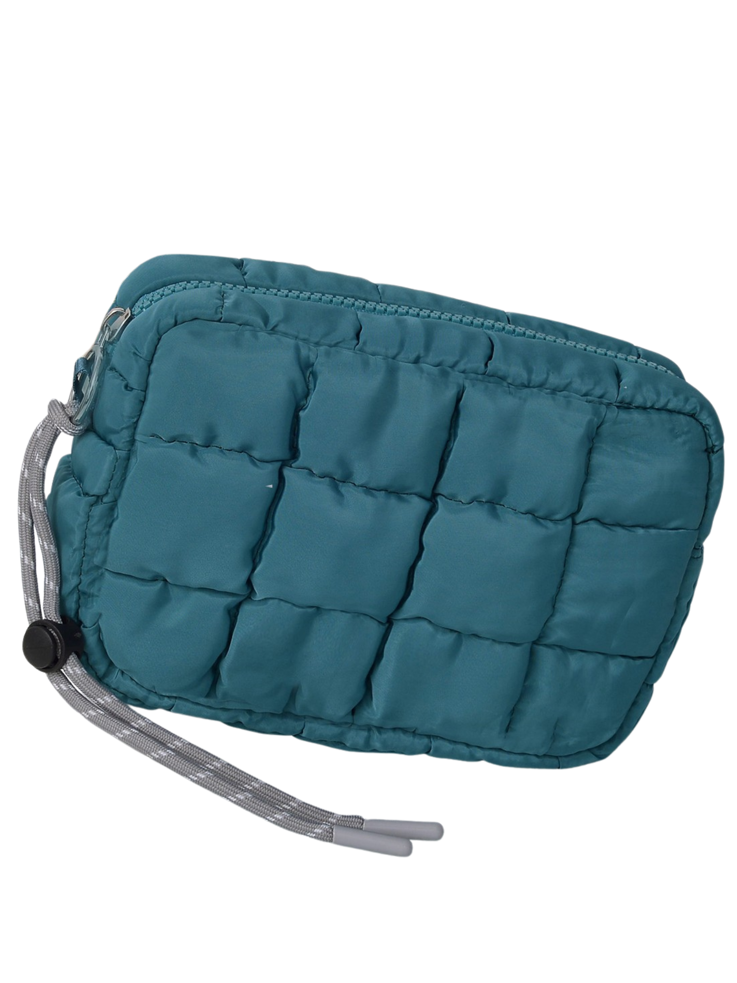 Nylon Quilted Puffer Pouch - Teal - The Collective Rose
