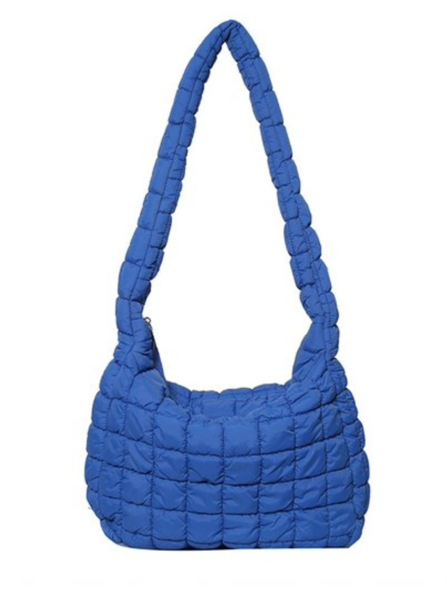 Quilted Puffer Tote - Blue - The Collective Rose