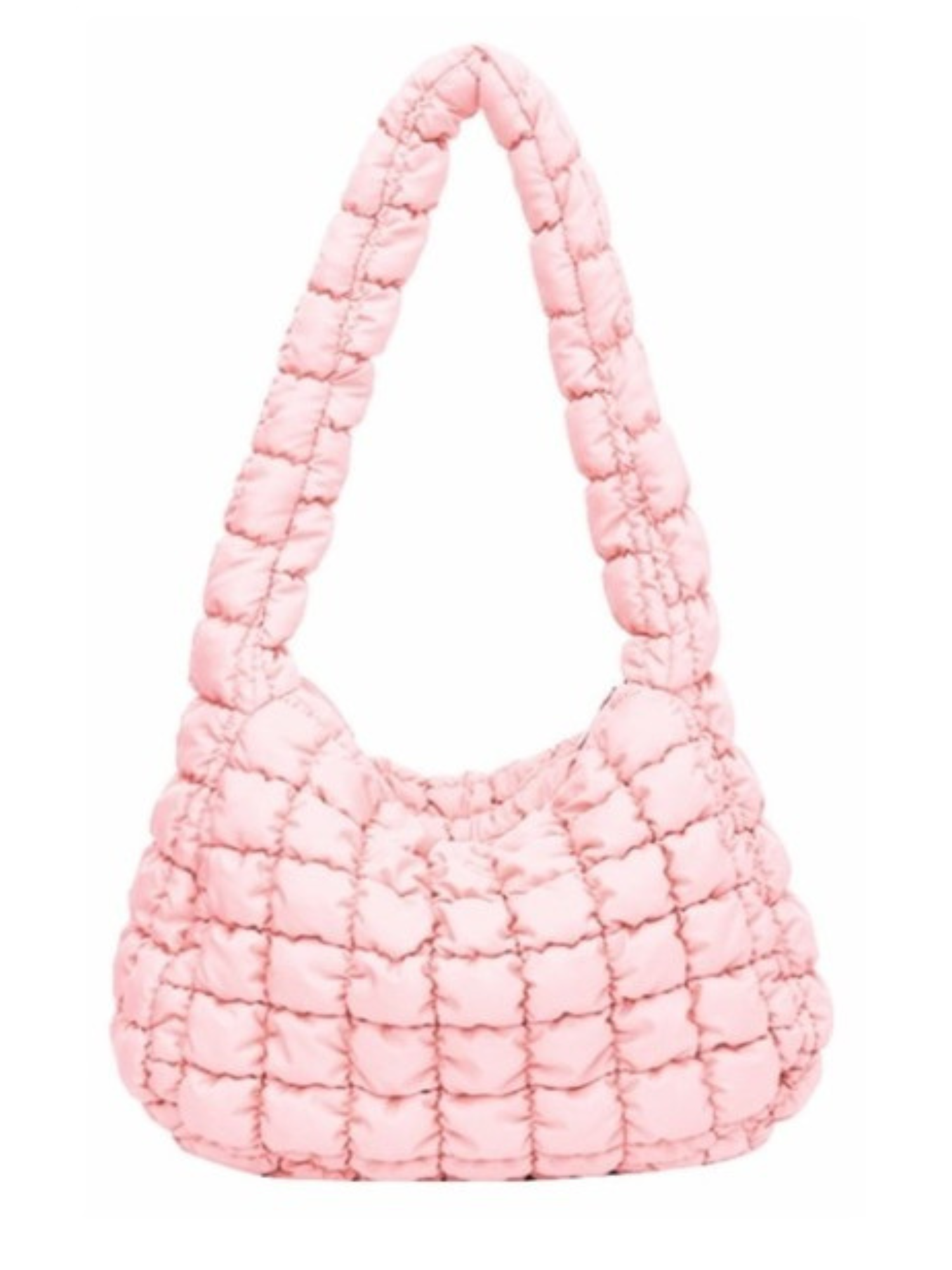 Quilted Puffer Tote - Pink - The Collective Rose
