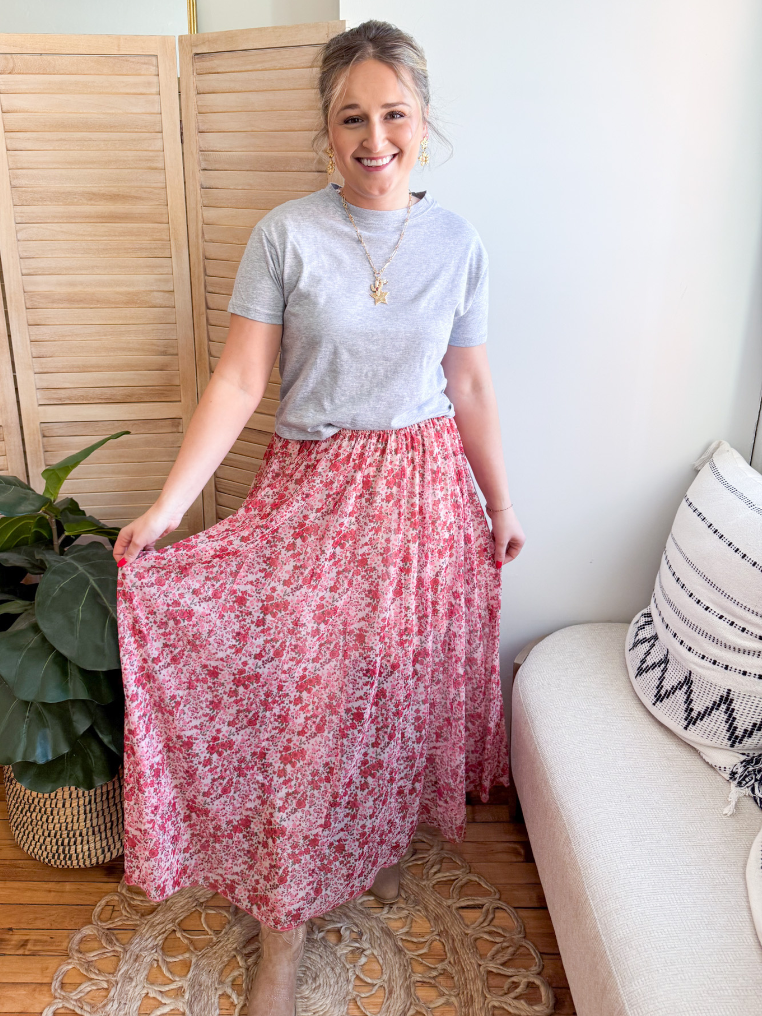 Ashtyn Floral Maxi Skirt - The Collective Rose