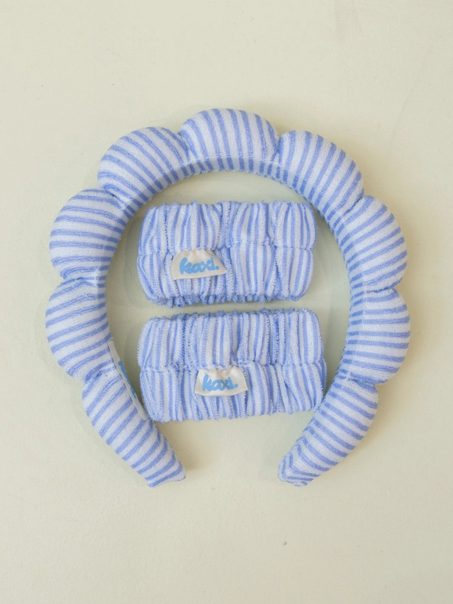 GRWM Headband Set - Blue Striped - The Collective Rose