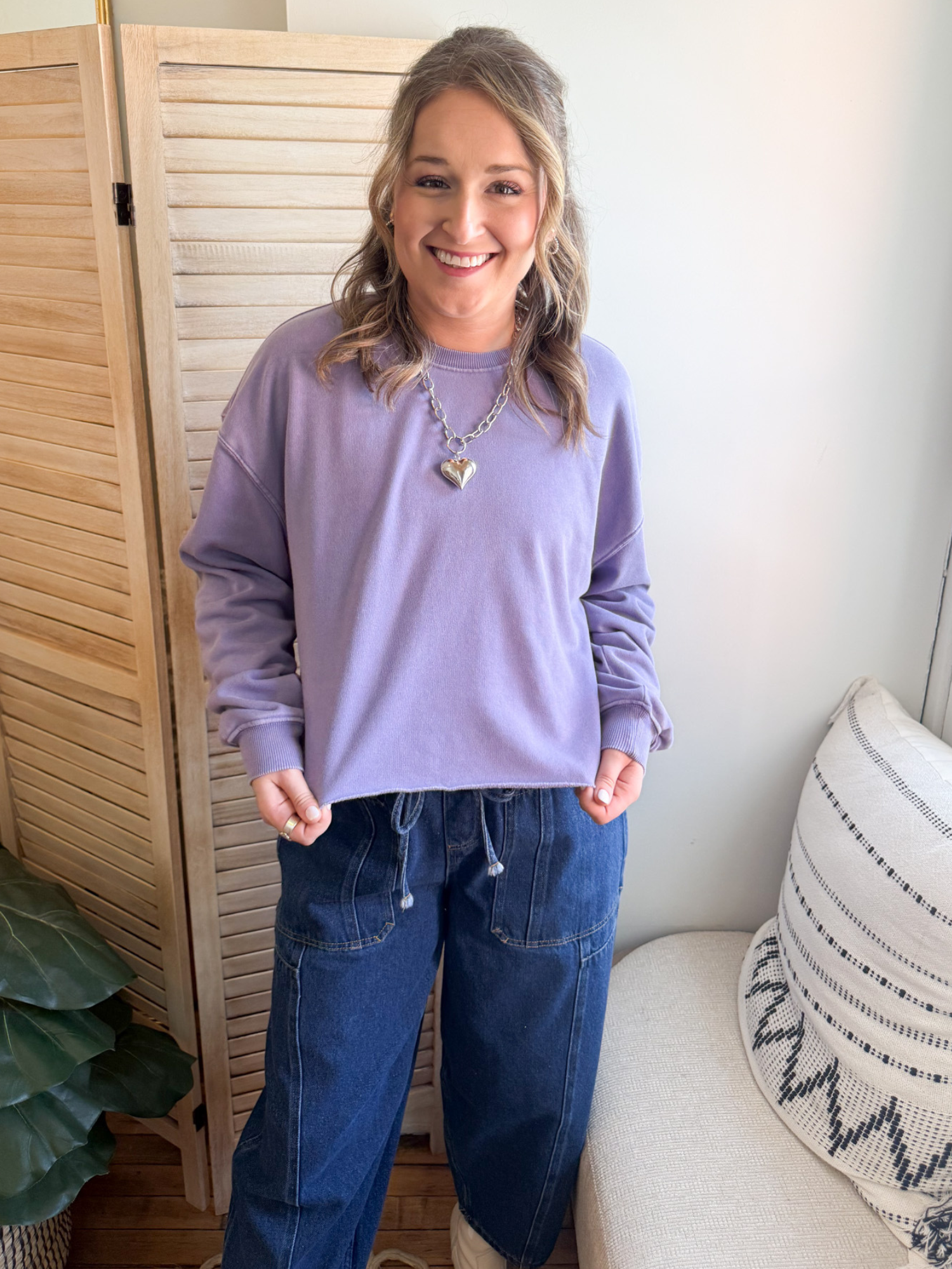 Lexie Cropped Sweatshirt - The Collective Rose