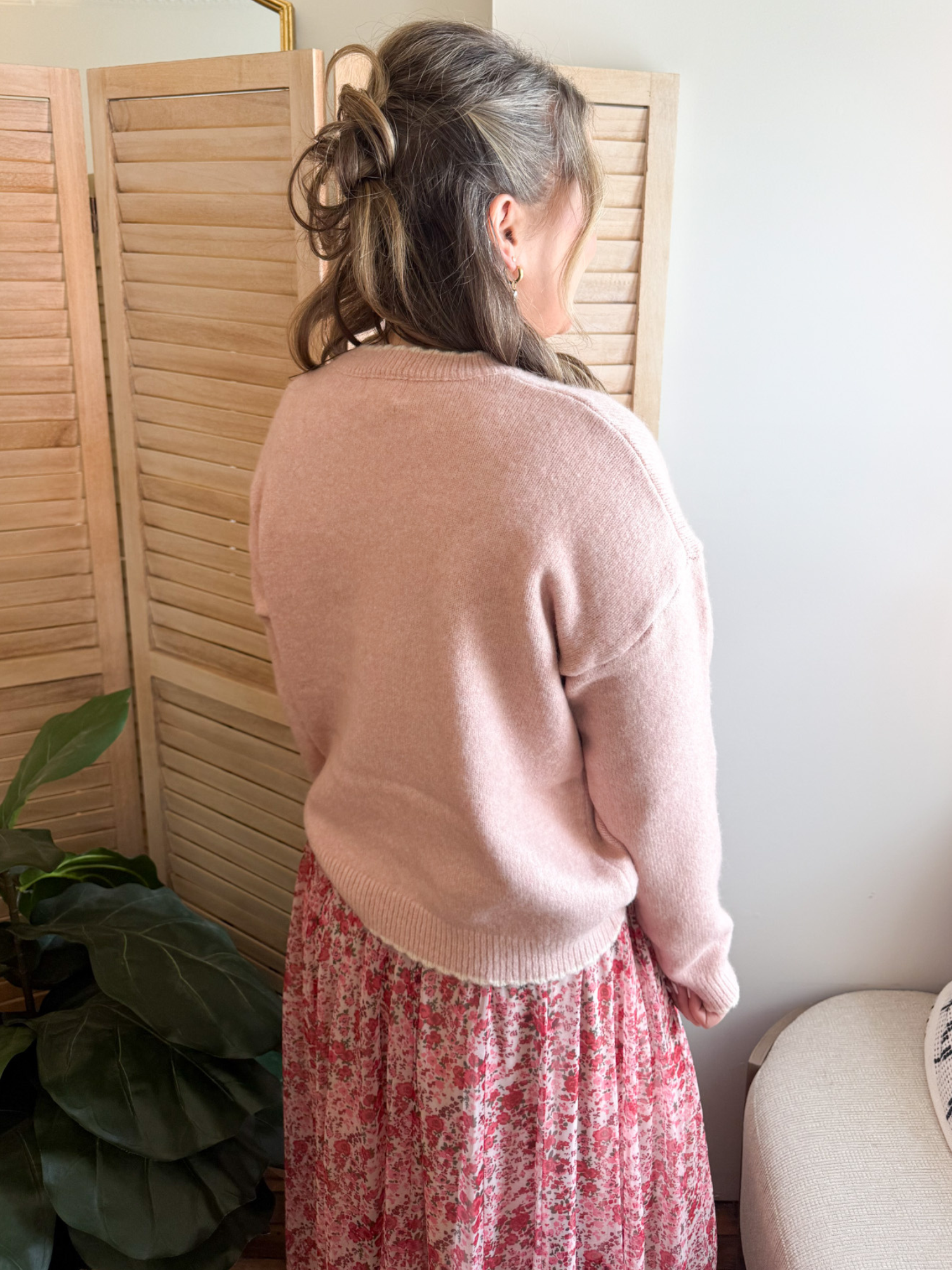 Celina Contrast Trim Scalloped Sweater - The Collective Rose