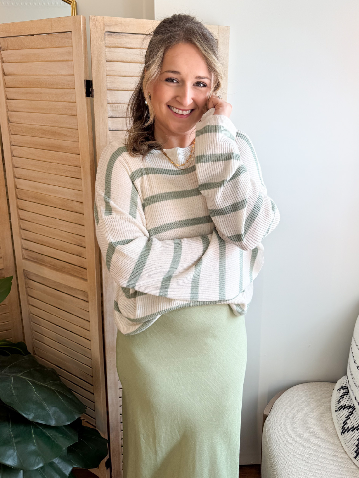 Elsie Lightweight Striped Sweater - The Collective Rose