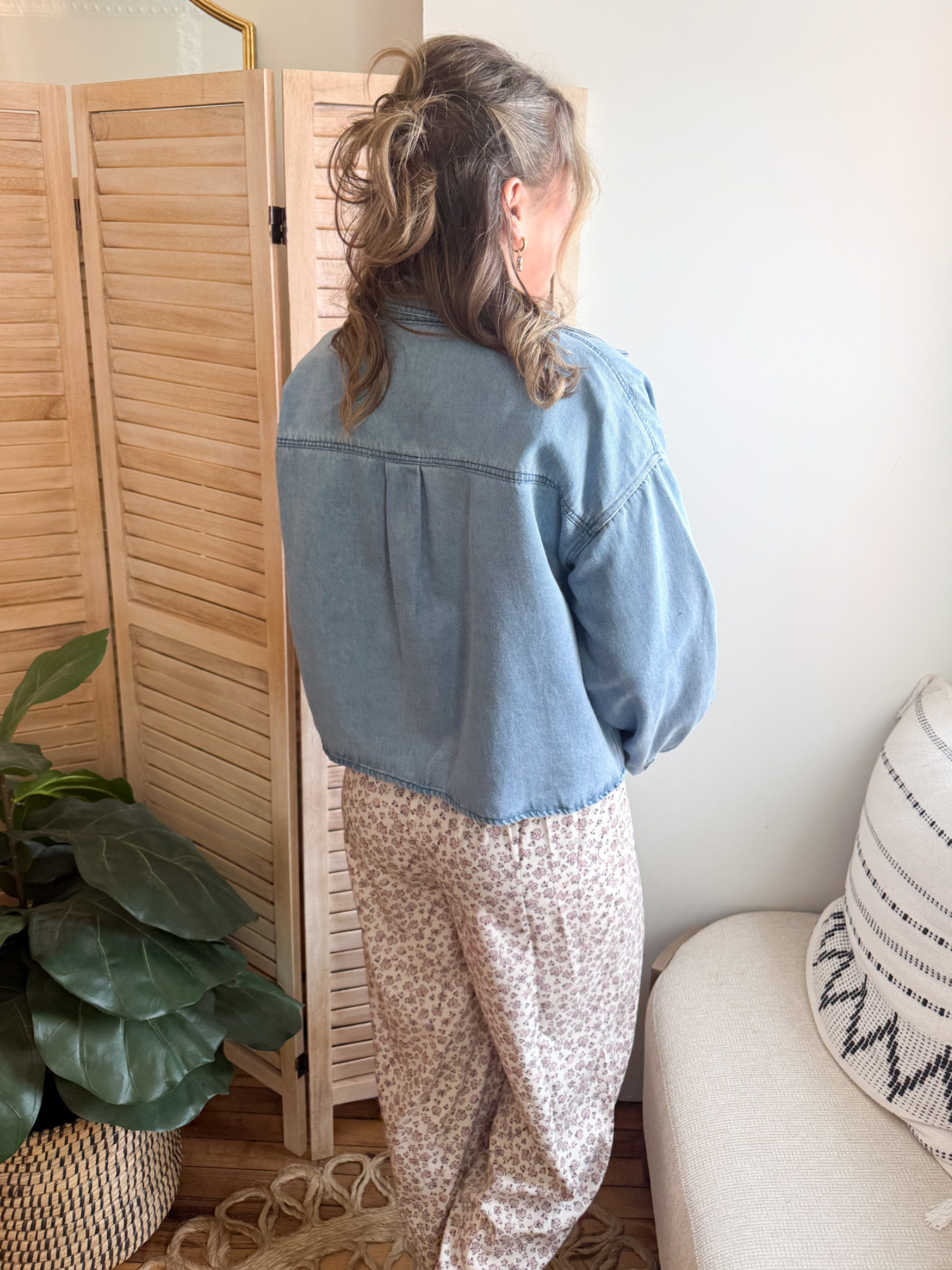 Hope Lyocell Denim Cropped Jacket - The Collective Rose