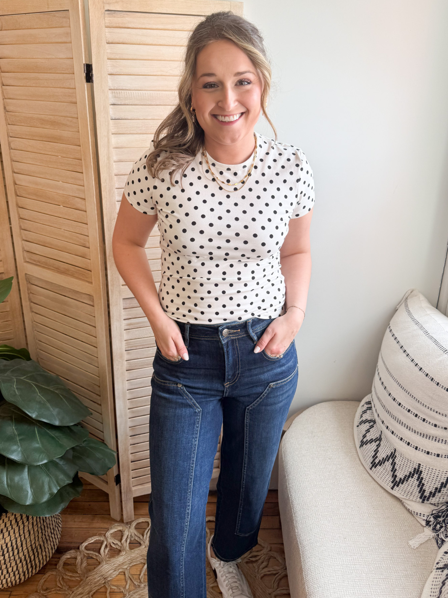 Elena Polka Dot Tee - The Collective Rose