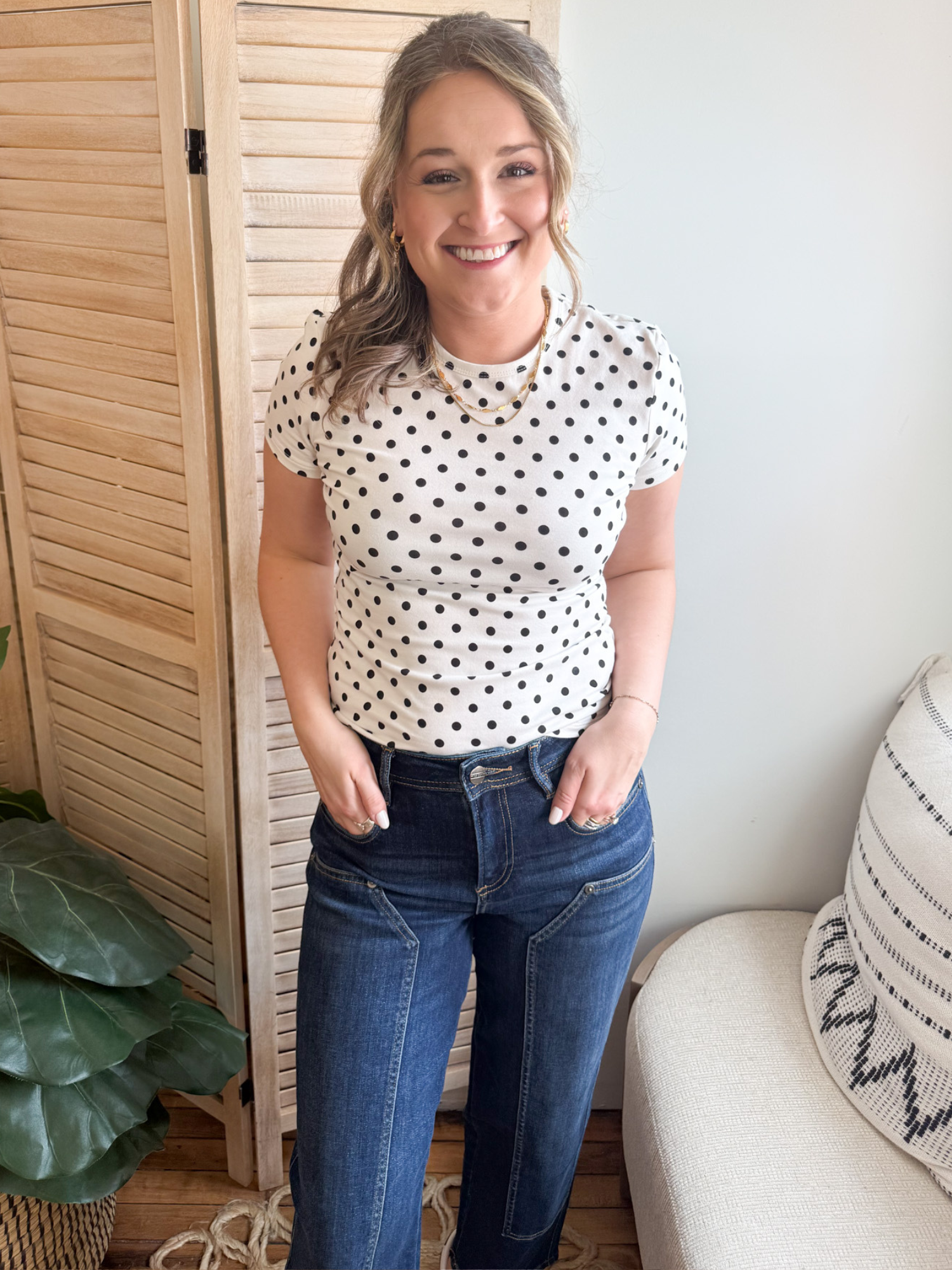 Elena Polka Dot Tee - The Collective Rose