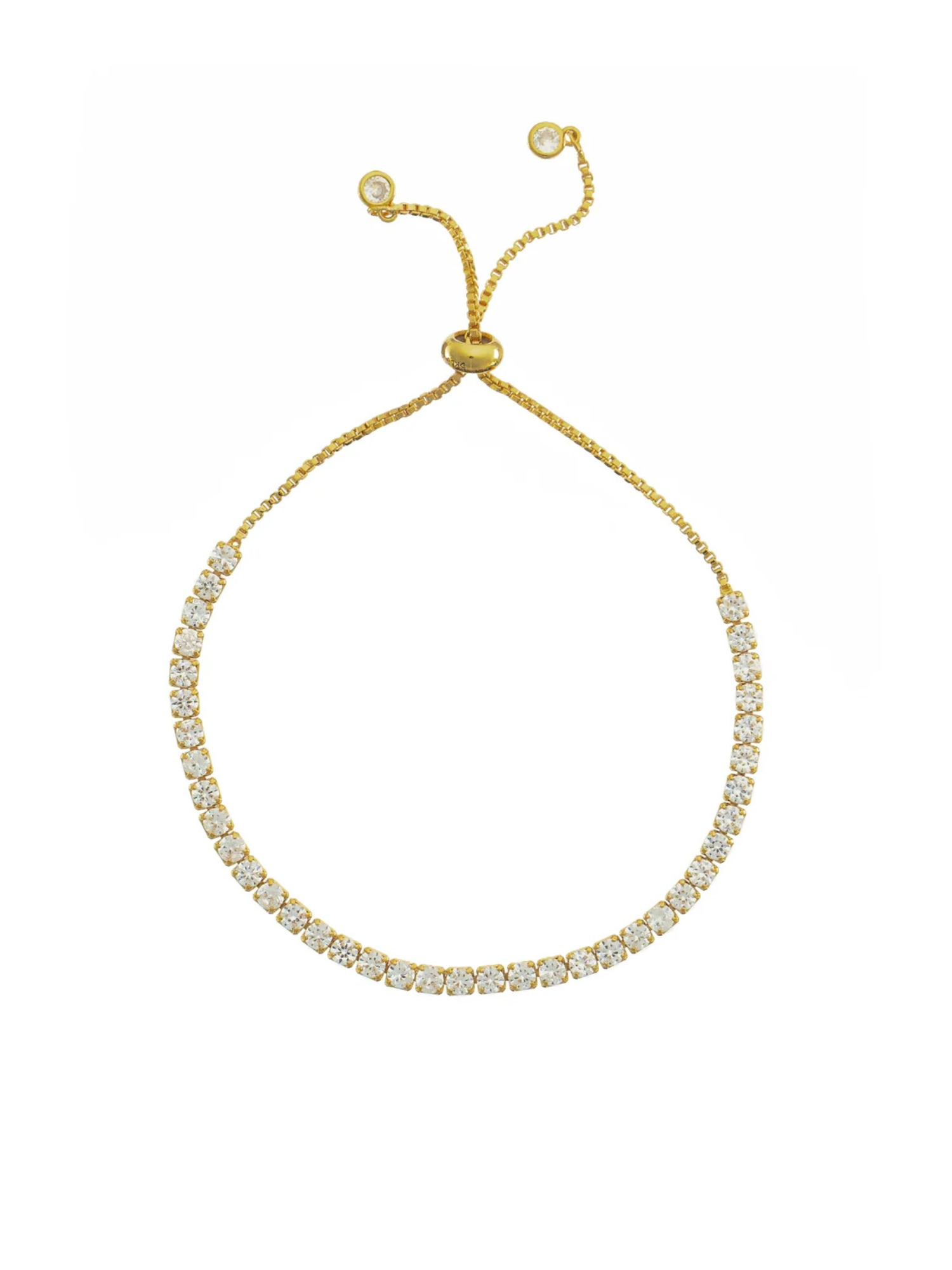 Gold Pull Tie Tennis Bracelet - The Collective Rose