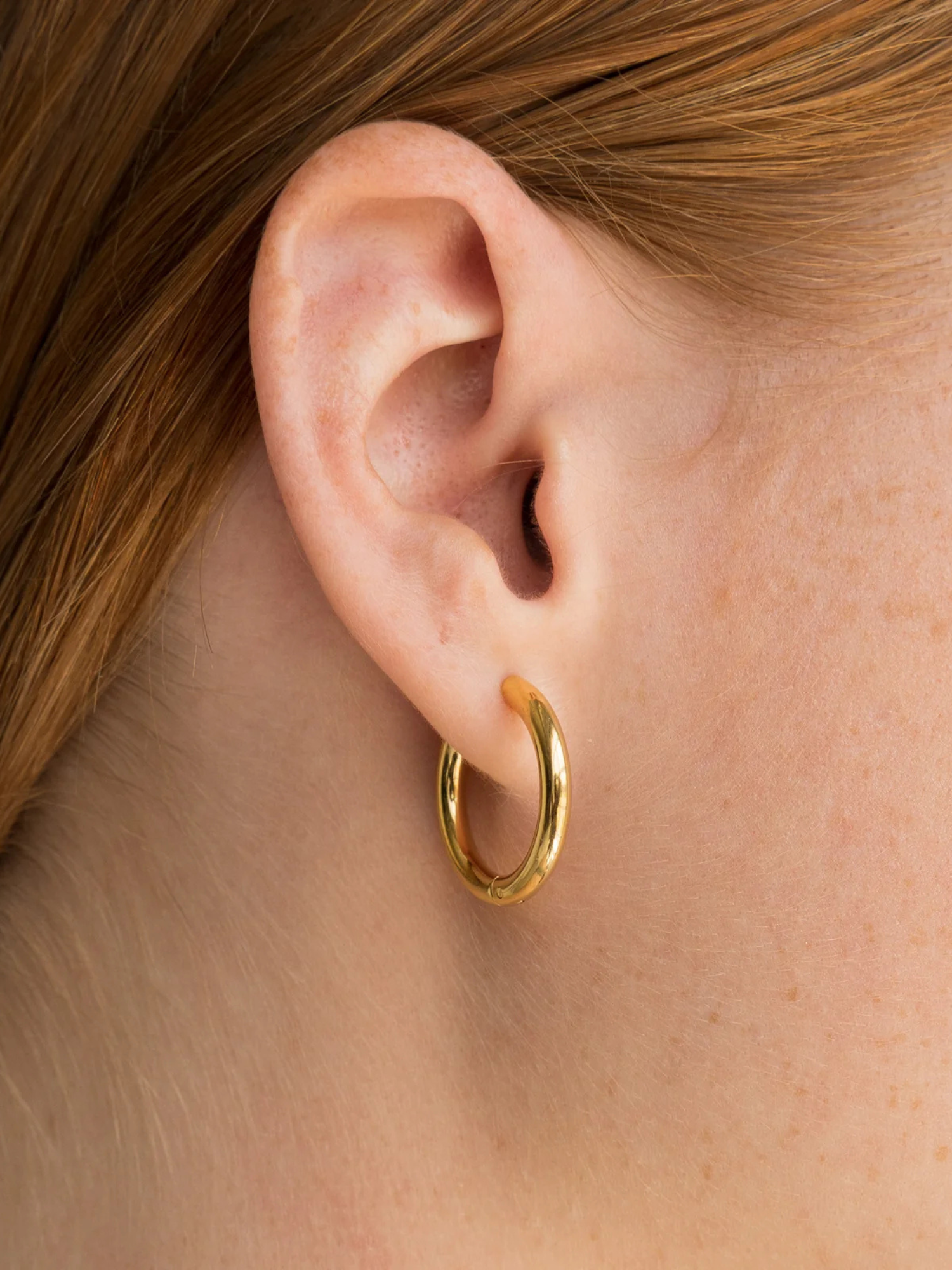 Waterproof 16mm Gold Basic Hoops - The Collective Rose
