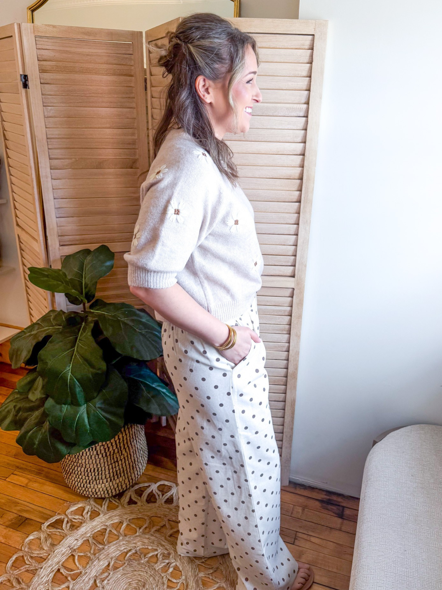 Ayla High Rise Polka Dot Pants - The Collective Rose