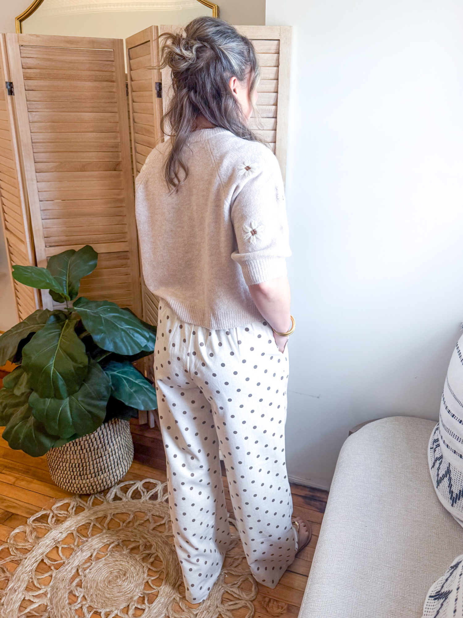 Ayla High Rise Polka Dot Pants - The Collective Rose