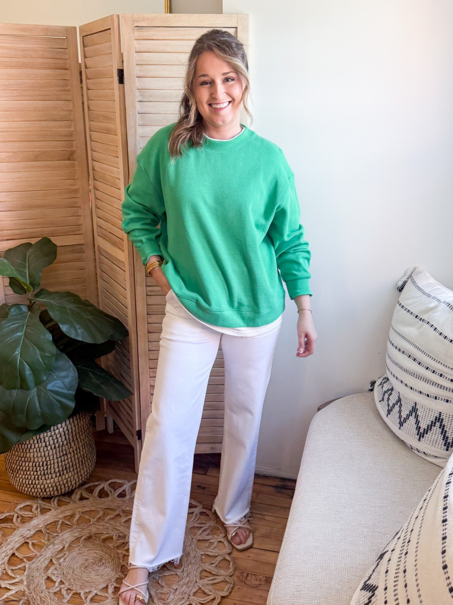 Always On Layered Pullover - Varsity Green - The Collective Rose