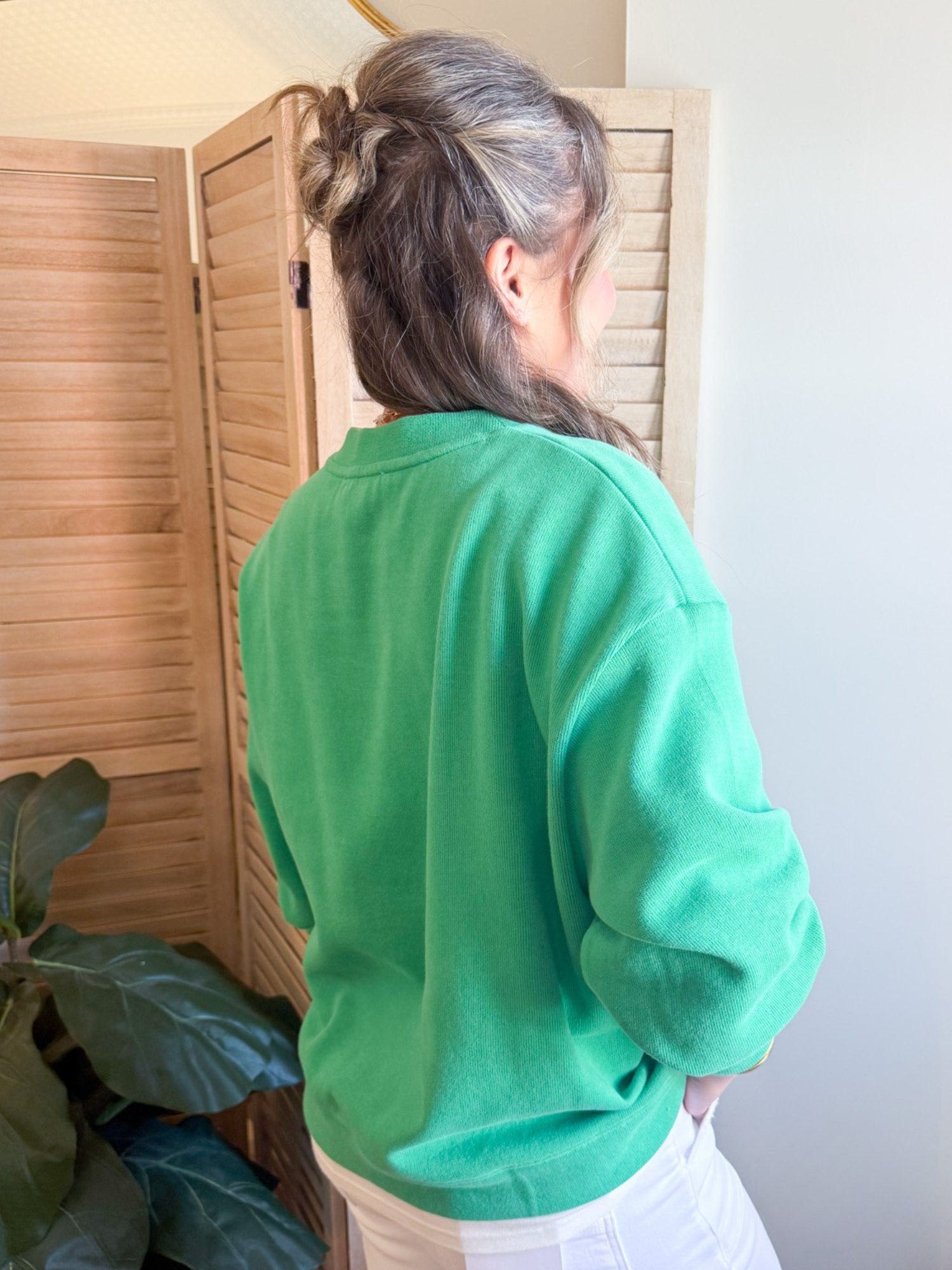 Always On Layered Pullover - Varsity Green - The Collective Rose