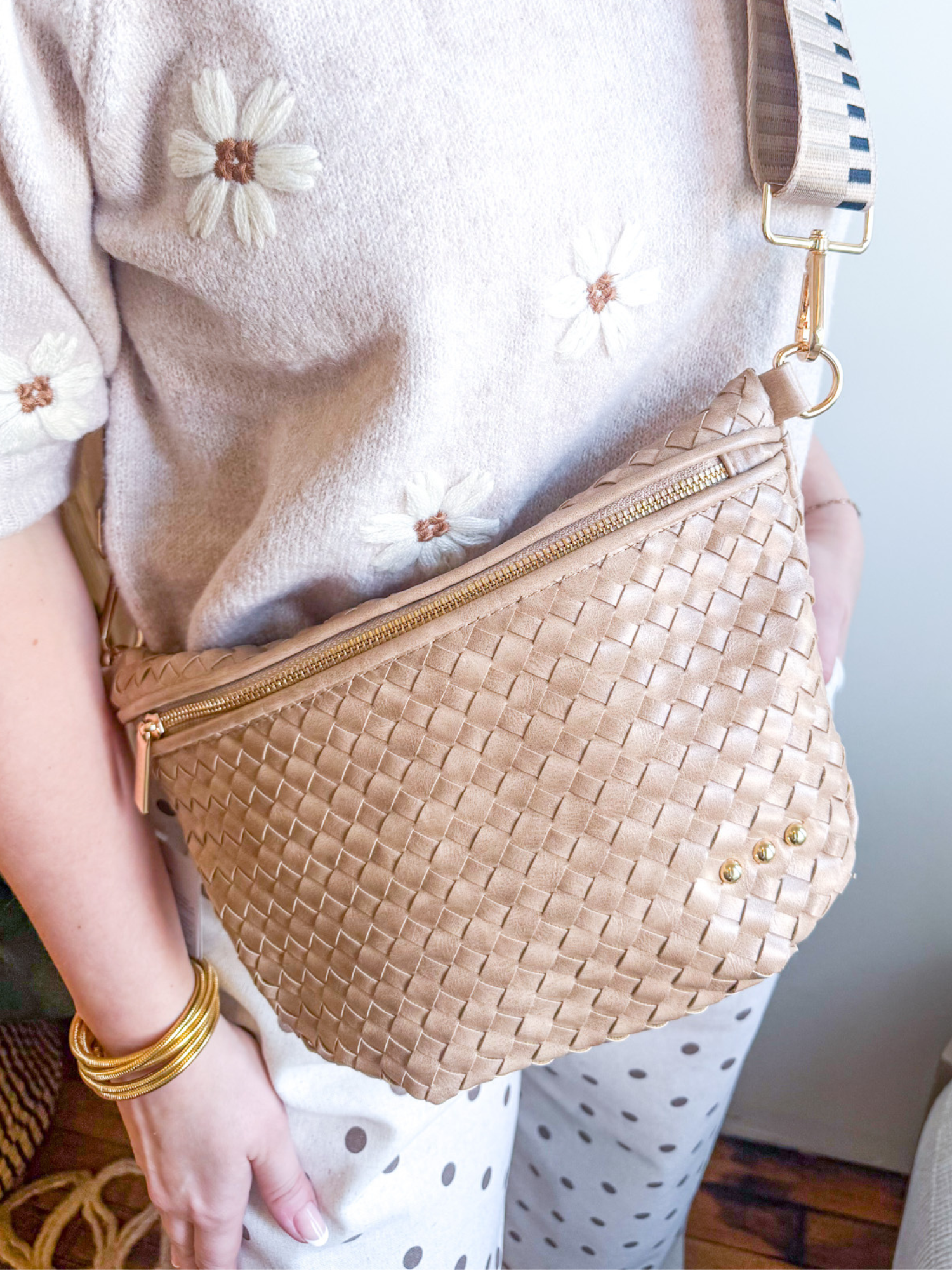 Westlyn Woven Bum Bag - Taupe - The Collective Rose