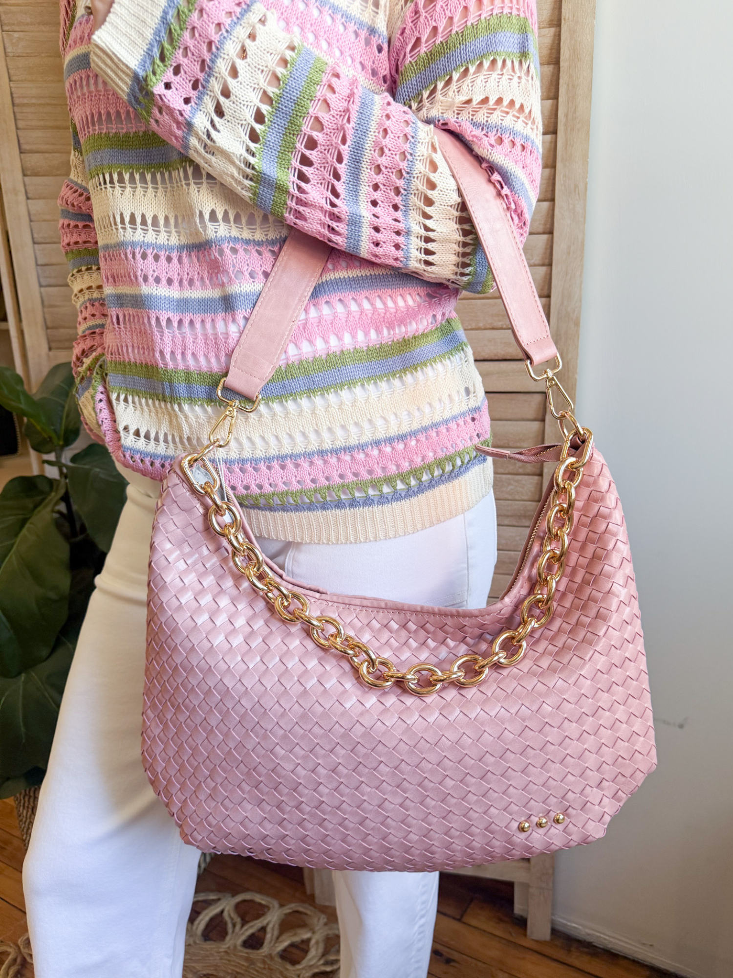 Sienna Slouchy Shoulder Bag - Dusty Rose Pink - The Collective Rose