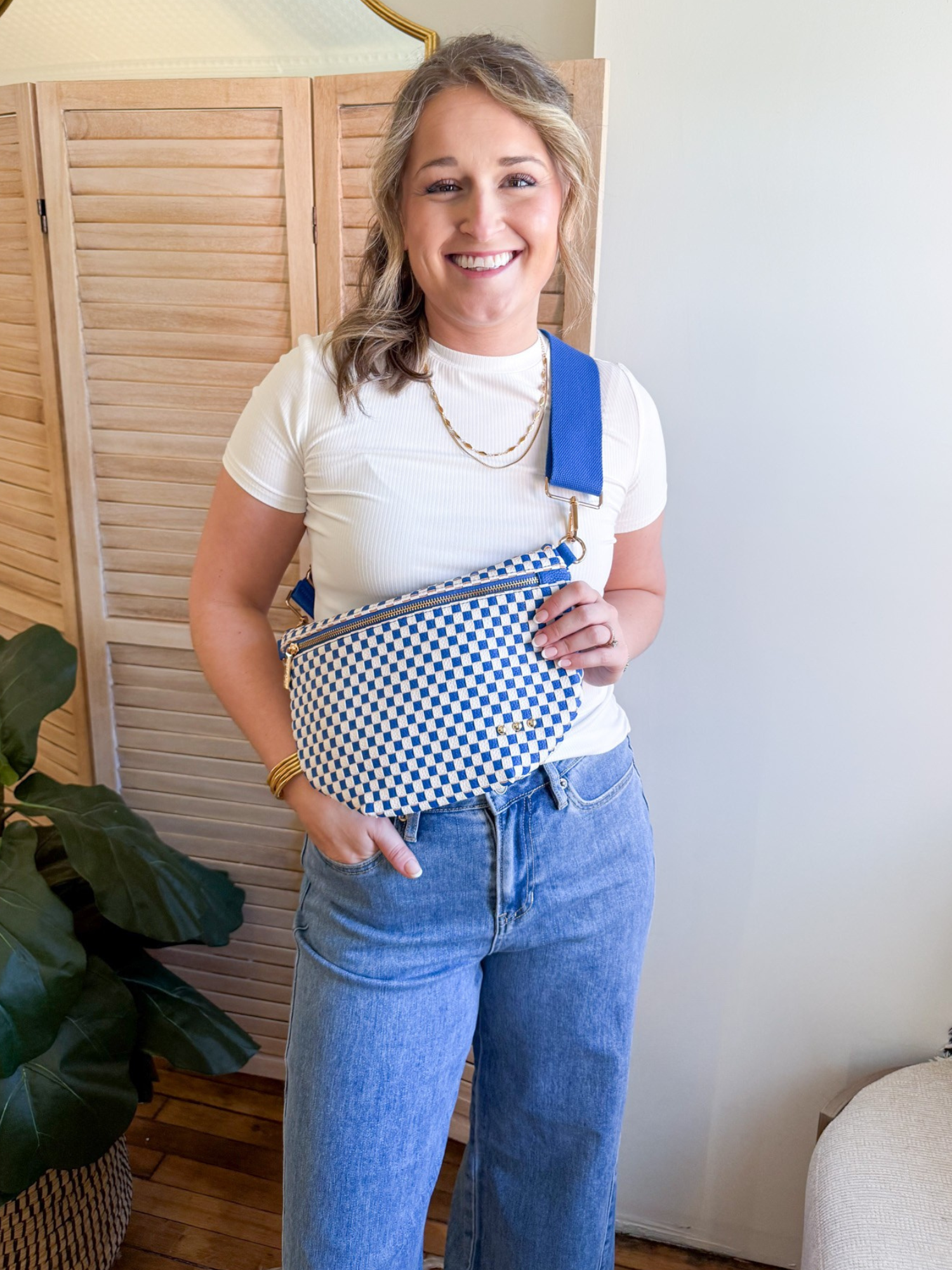 Westlyn Woven Bum Bag - Royal Blue - The Collective Rose