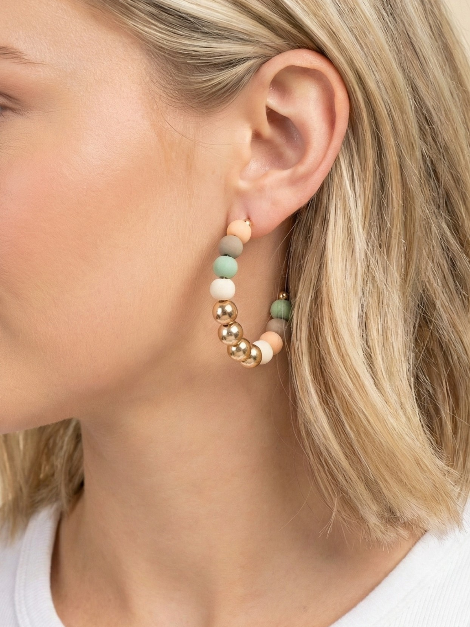 Beaded Hoop Earrings - The Collective Rose