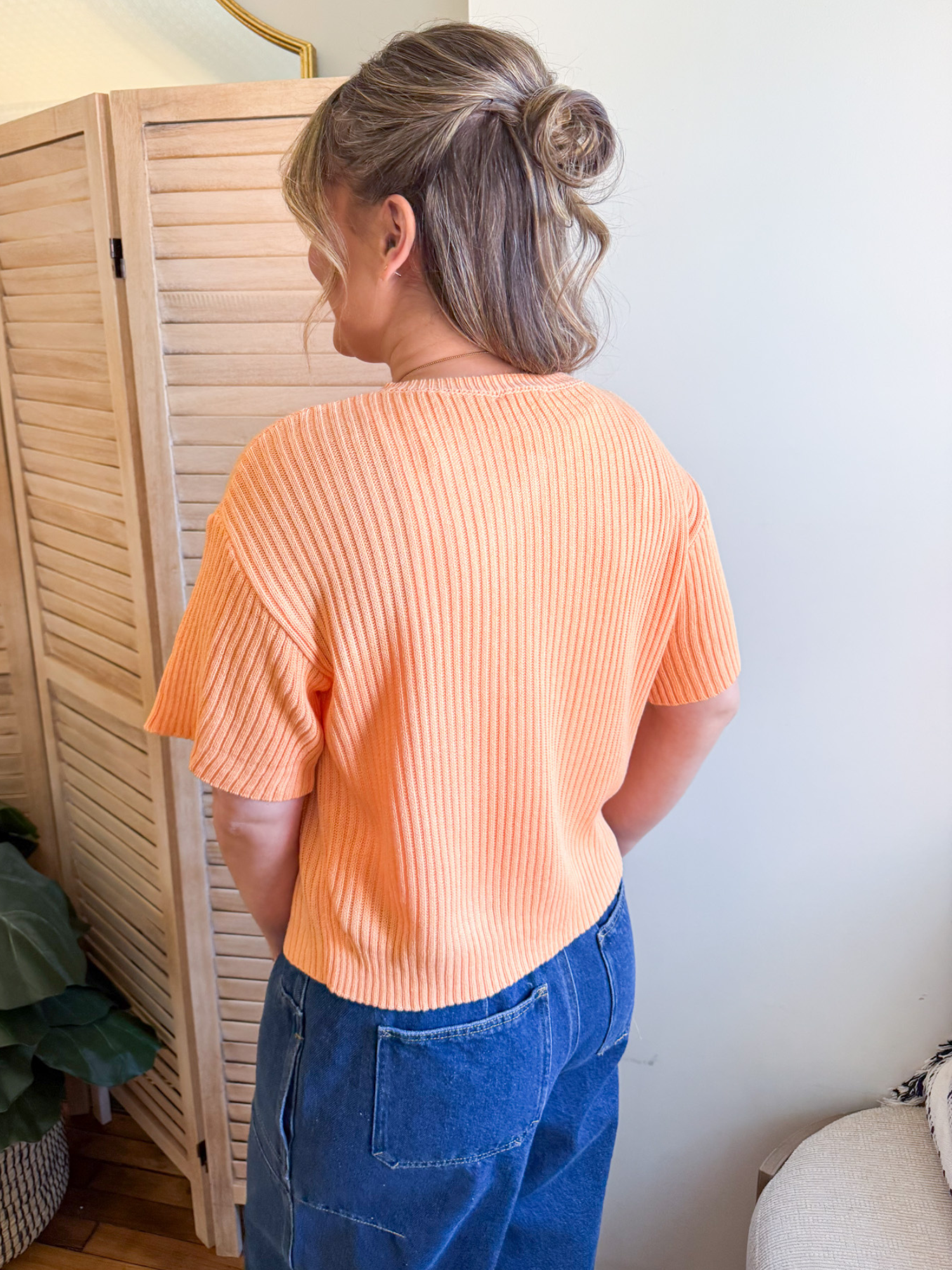 Chelley Short Sleeve One Button Cardigan - The Collective Rose