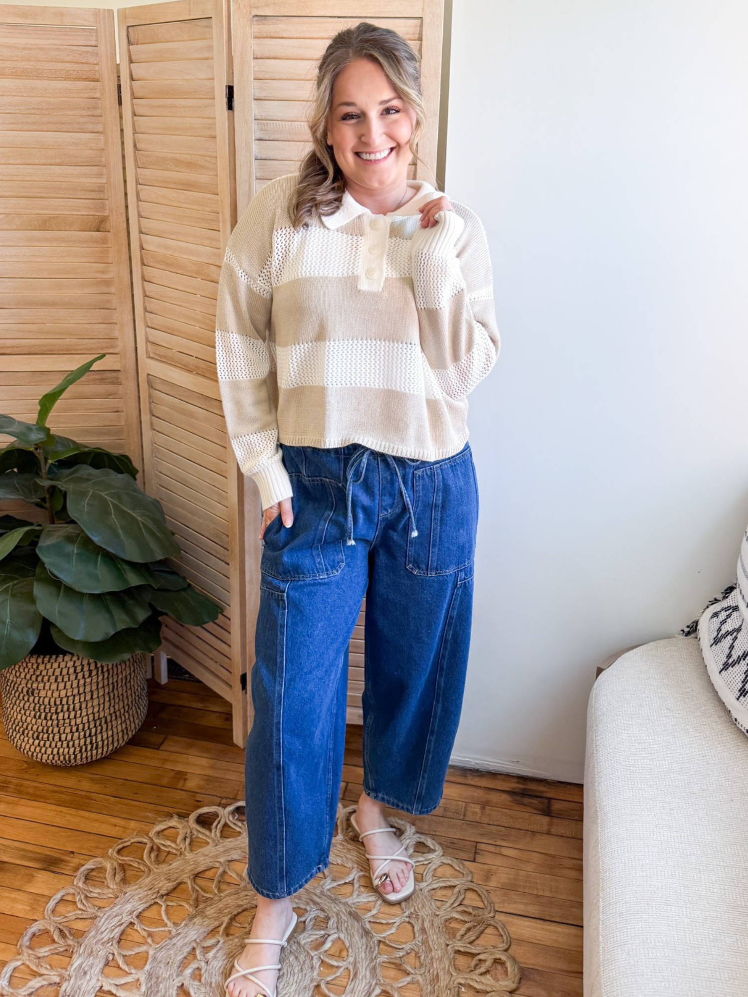 Declan Striped Sweater - The Collective Rose