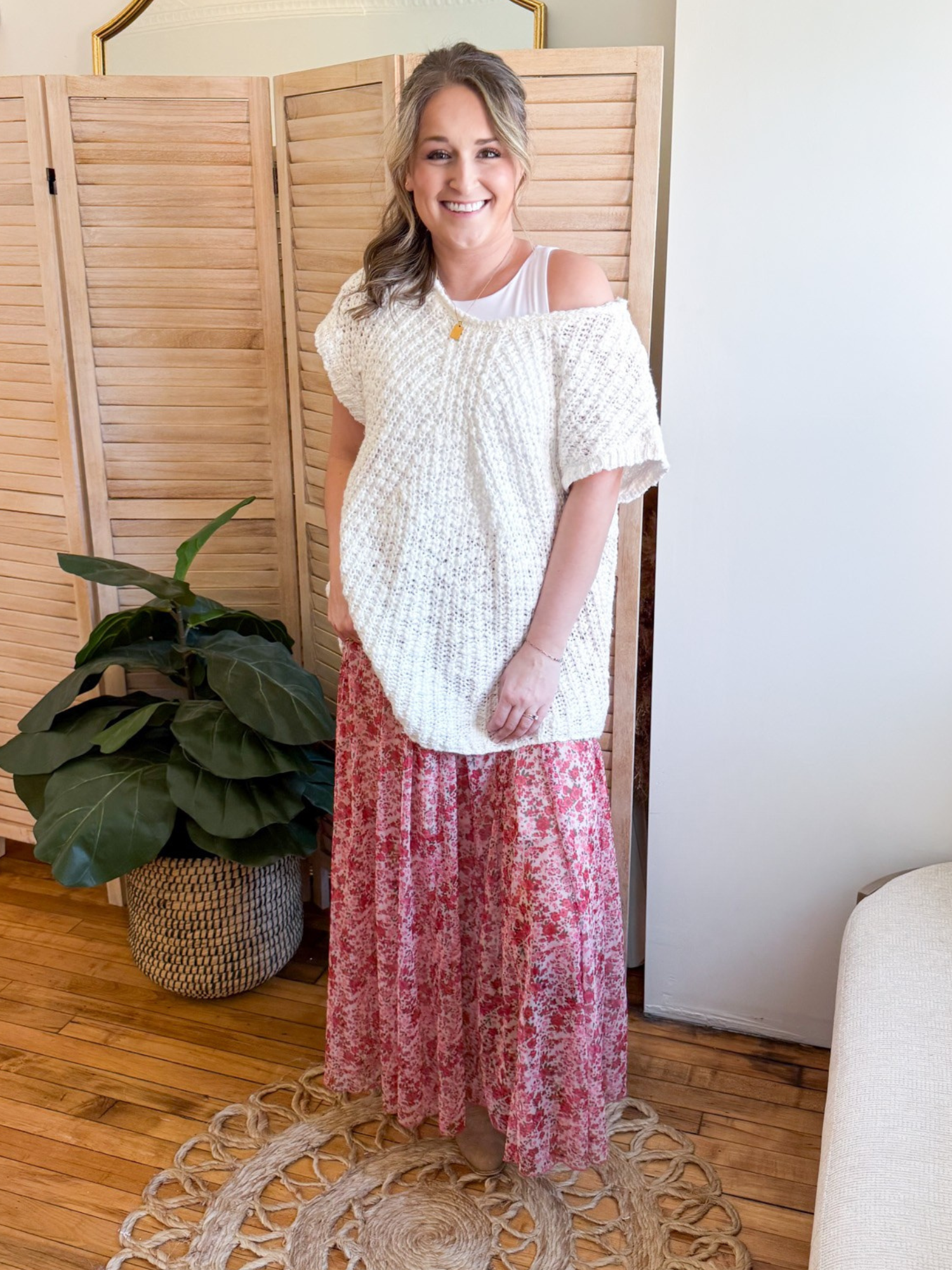 Anika Short Sleeve Sweater - The Collective Rose