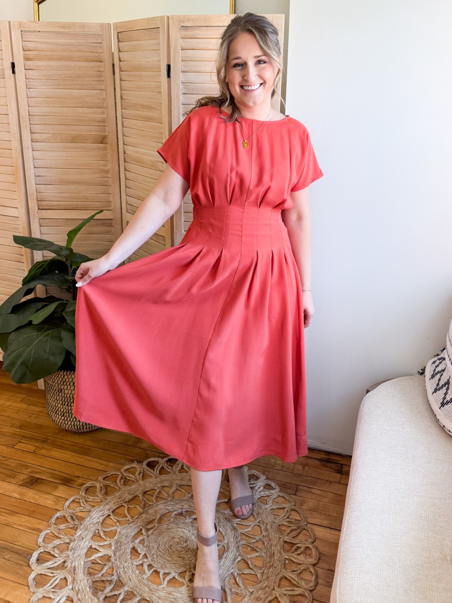 Solange Pleated Waist Maxi Dress - The Collective Rose