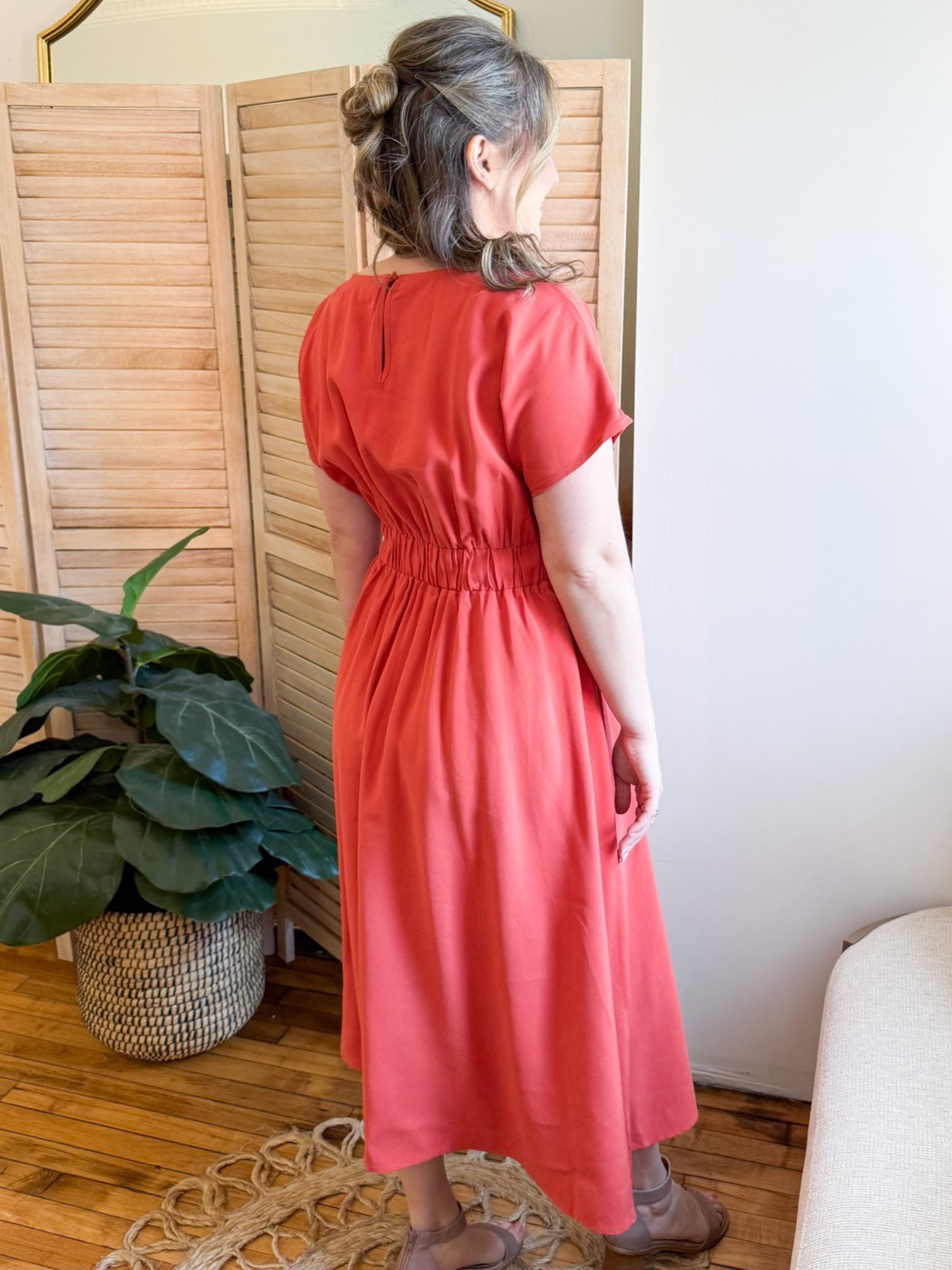 Solange Pleated Waist Maxi Dress - The Collective Rose