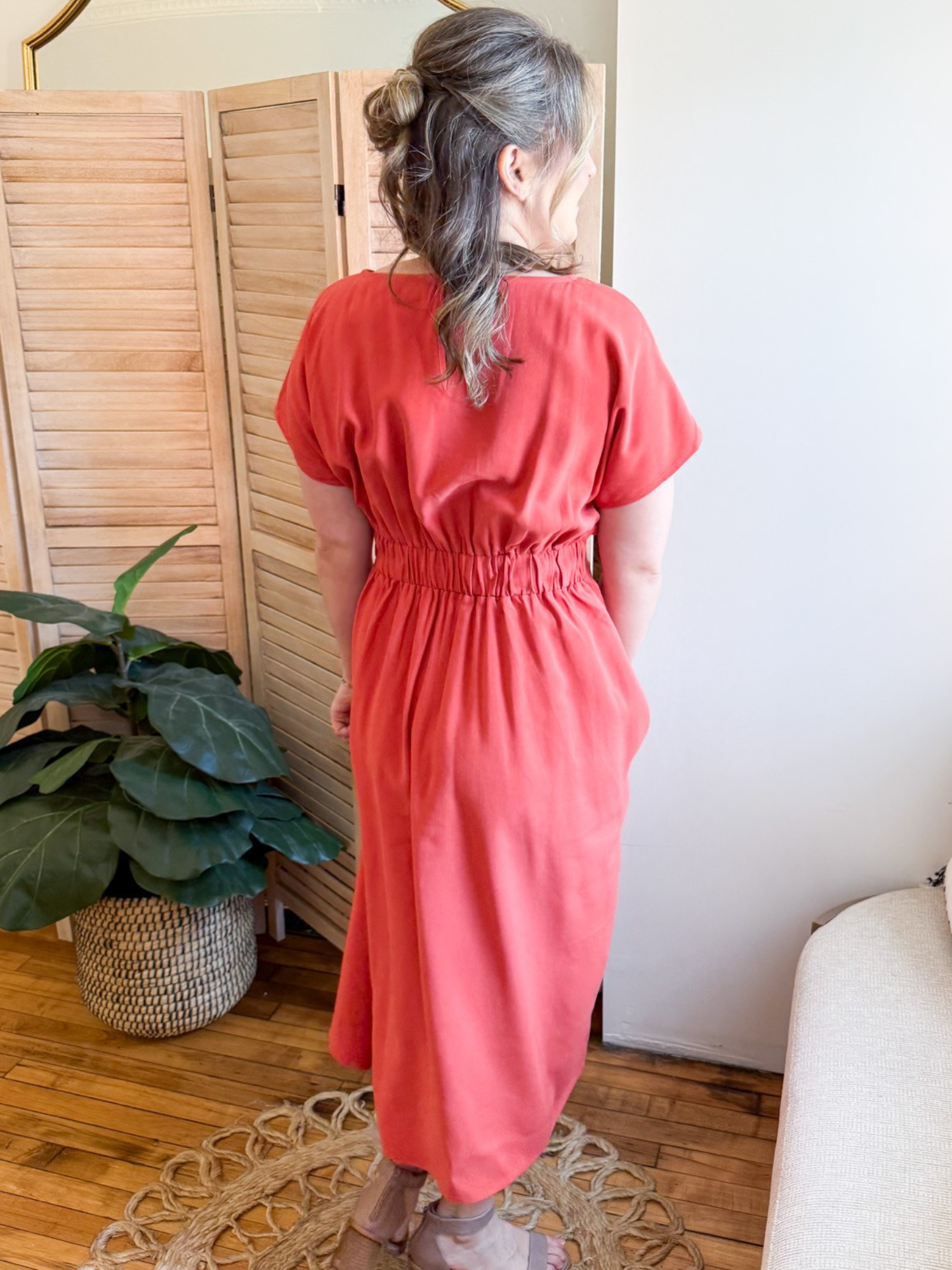 Solange Pleated Waist Maxi Dress - The Collective Rose