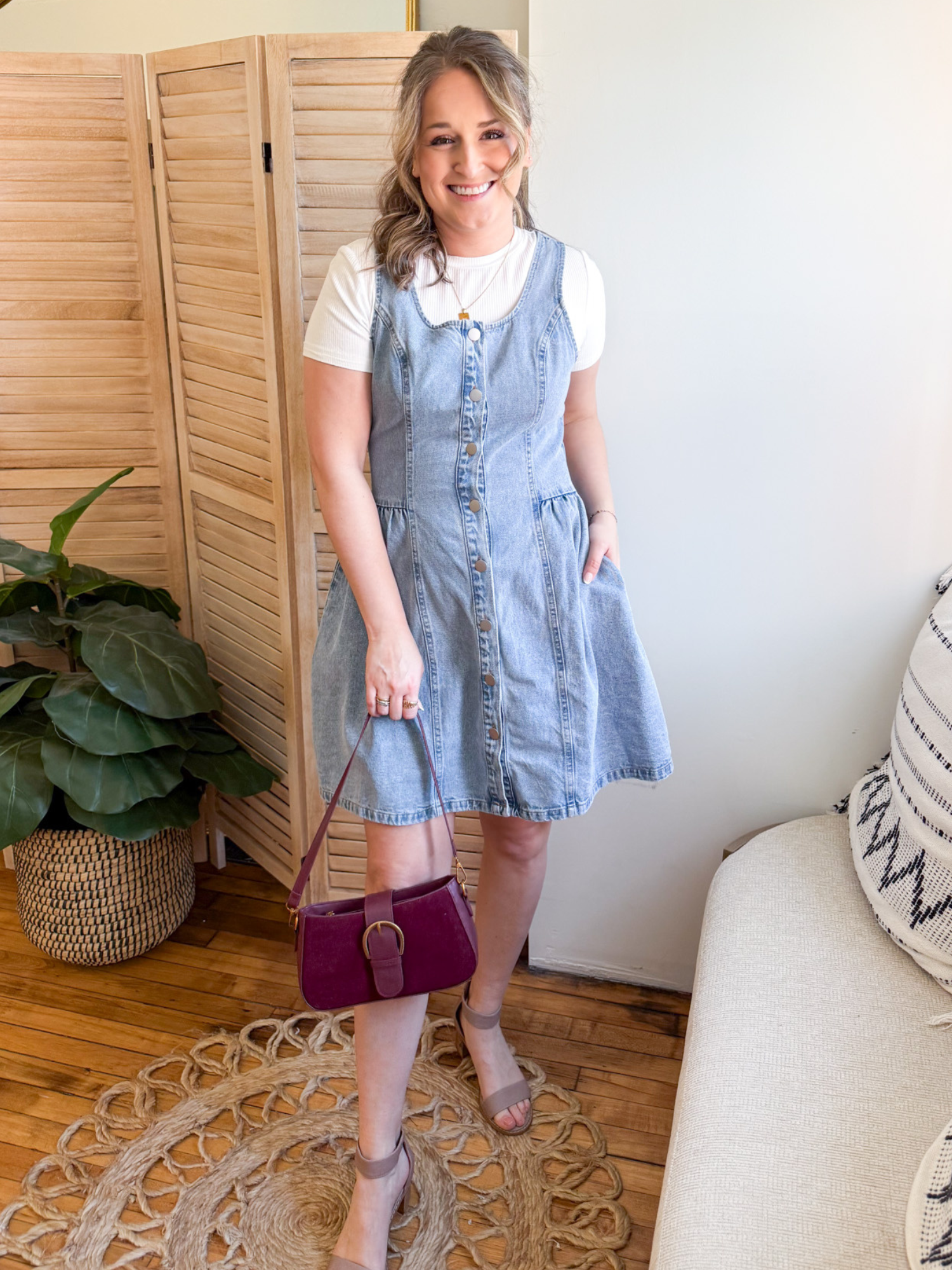 Eden Fit & Flare Denim Mini Dress - The Collective Rose