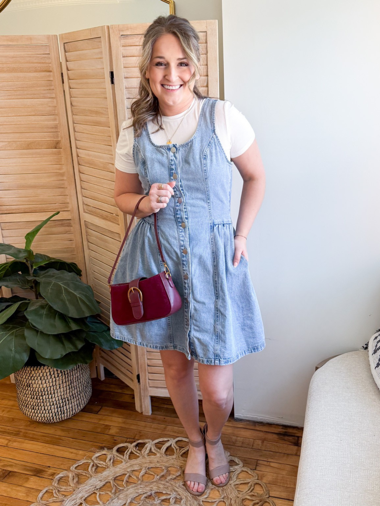 Eden Fit & Flare Denim Mini Dress - The Collective Rose