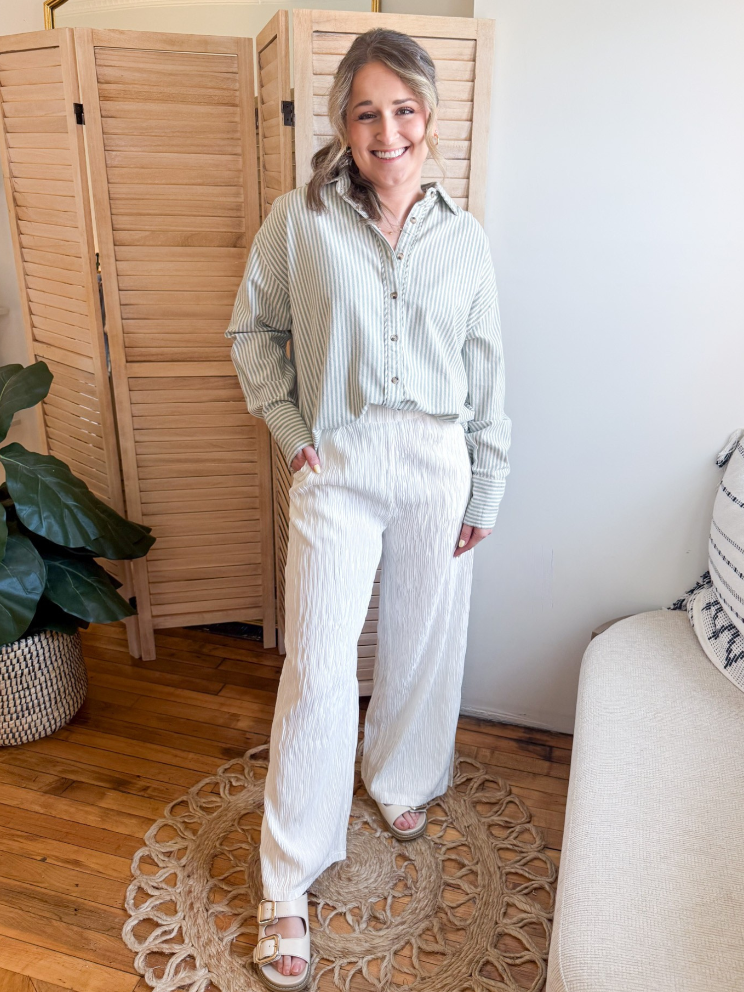 Maeve Crinkled Trousers - The Collective Rose