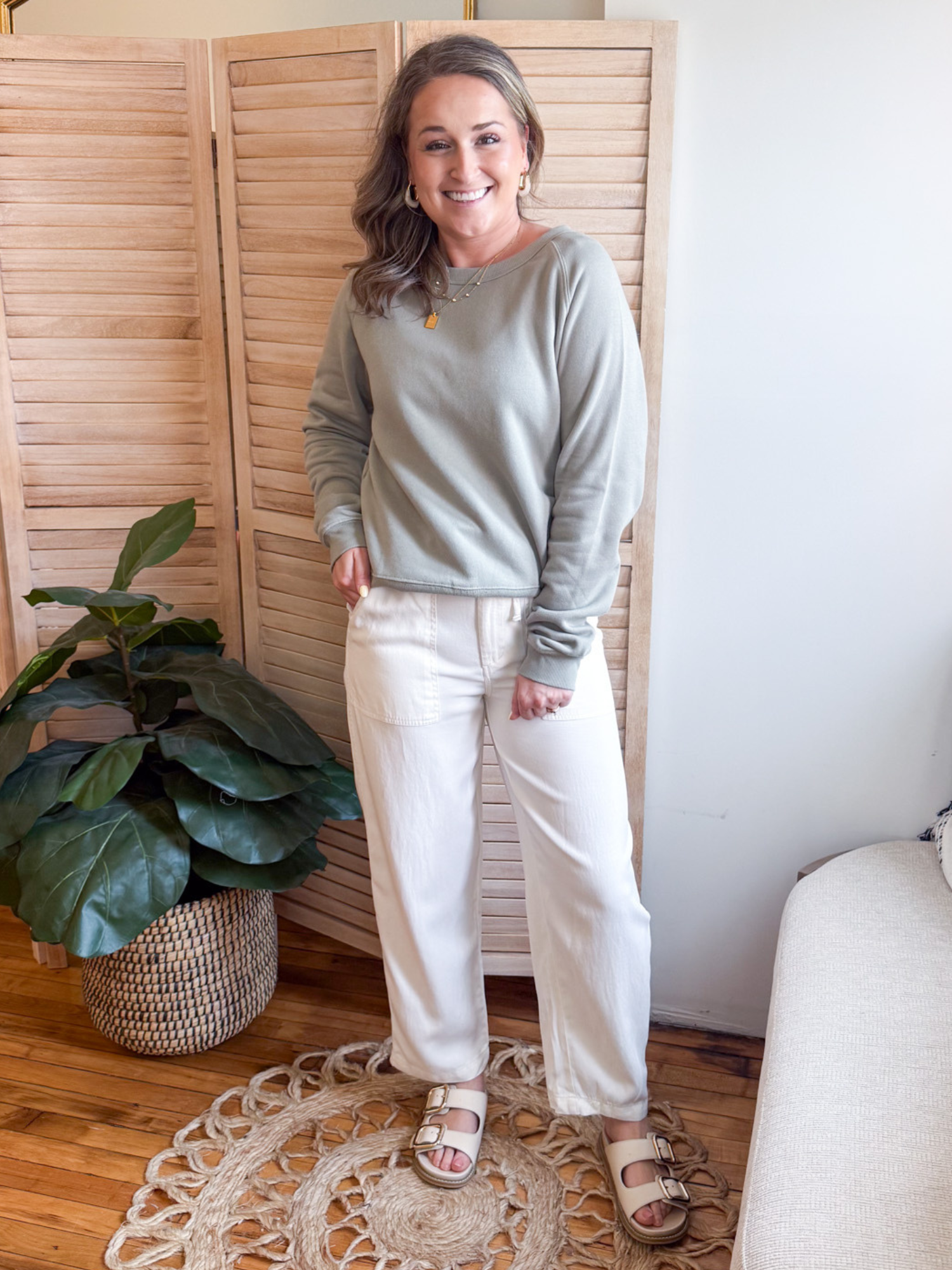 Cove Linen Blend Barrel Pants - The Collective Rose