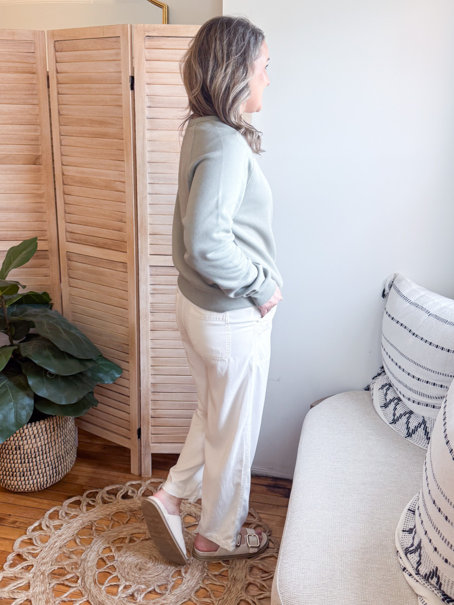 Cove Linen Blend Barrel Pants - The Collective Rose