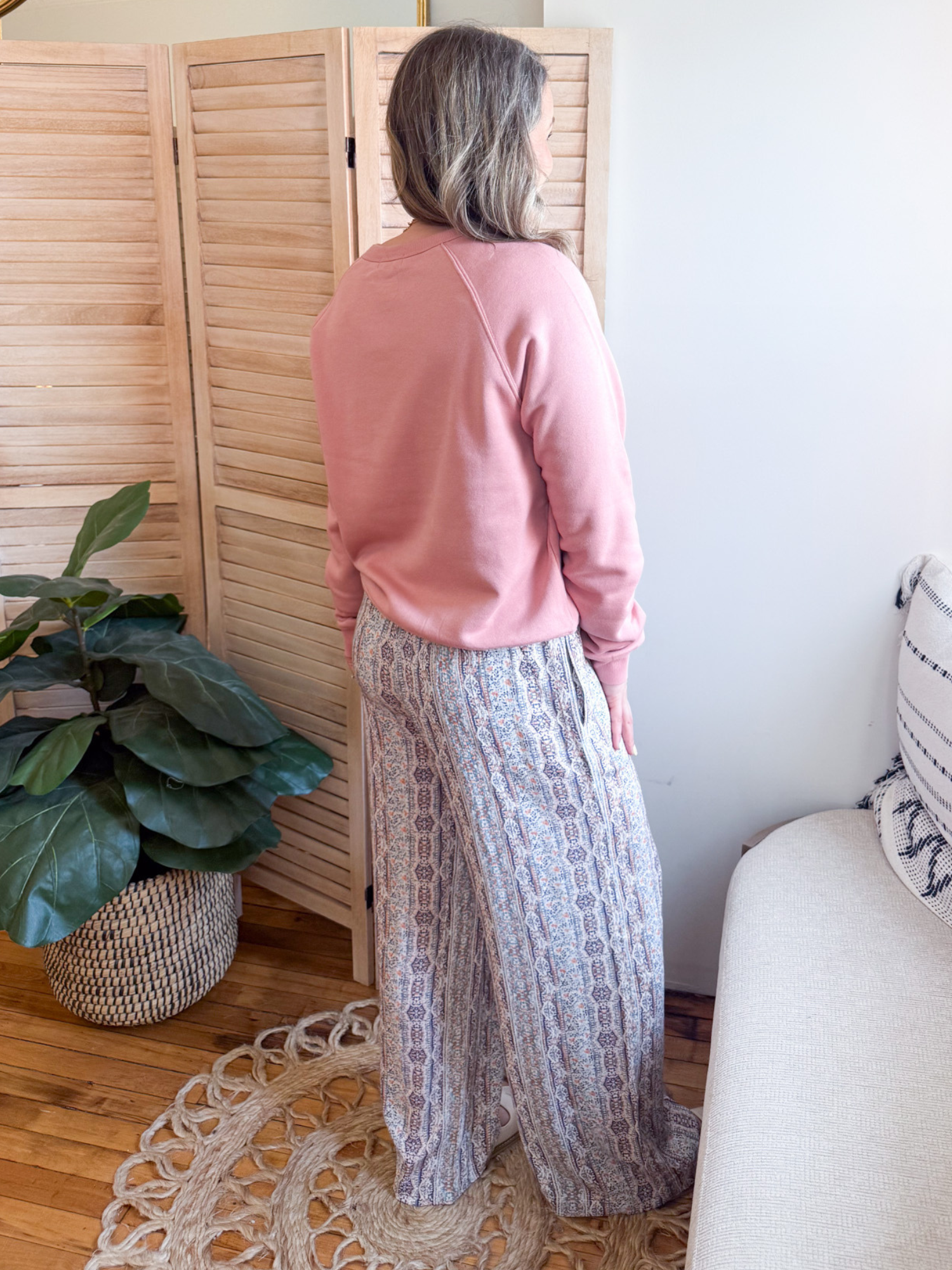 Wrenley Smocked Waist Palazzo Pants - The Collective Rose