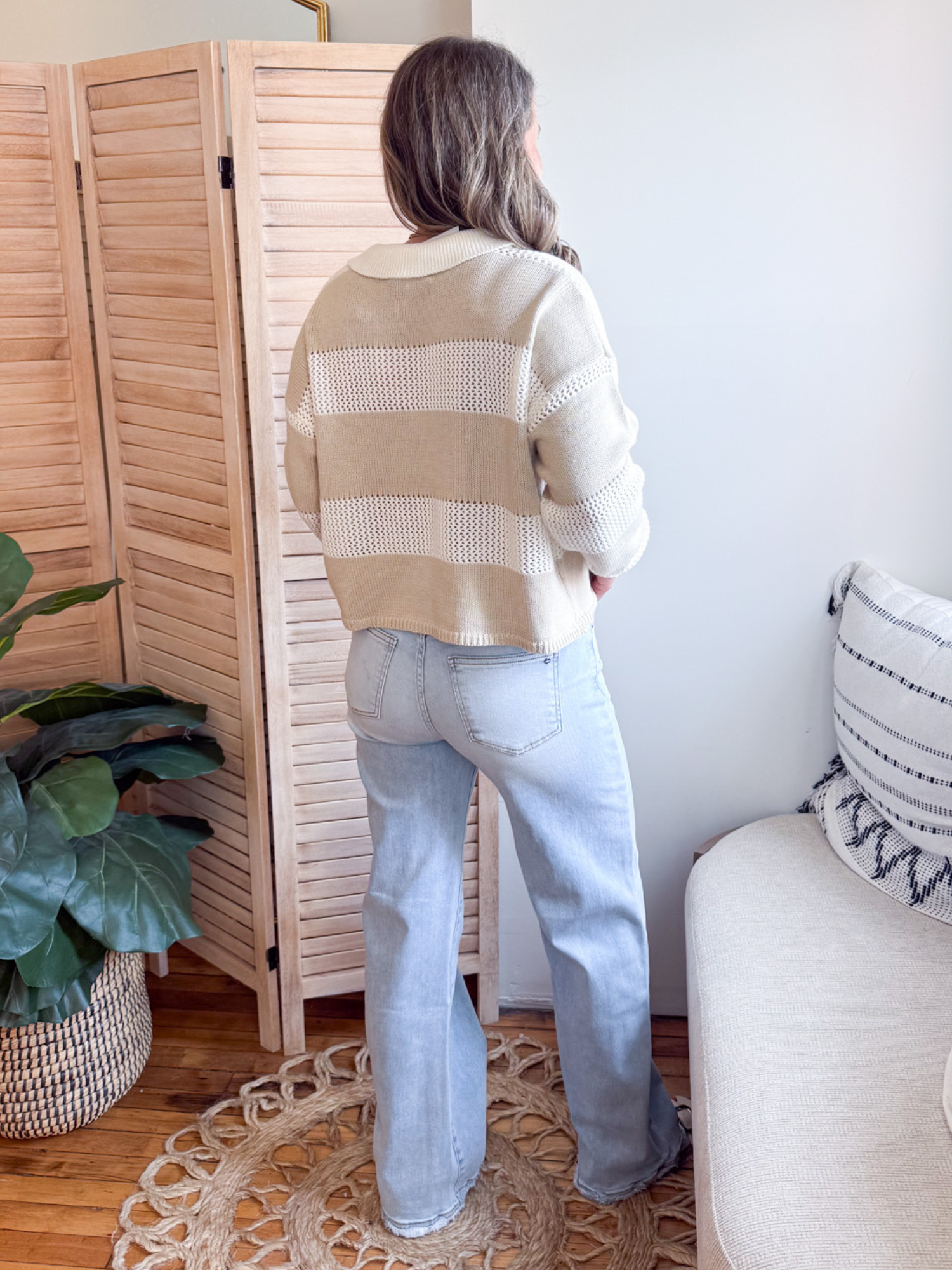 High Rise Wide Leg Raw Hem Jeans - The Collective Rose