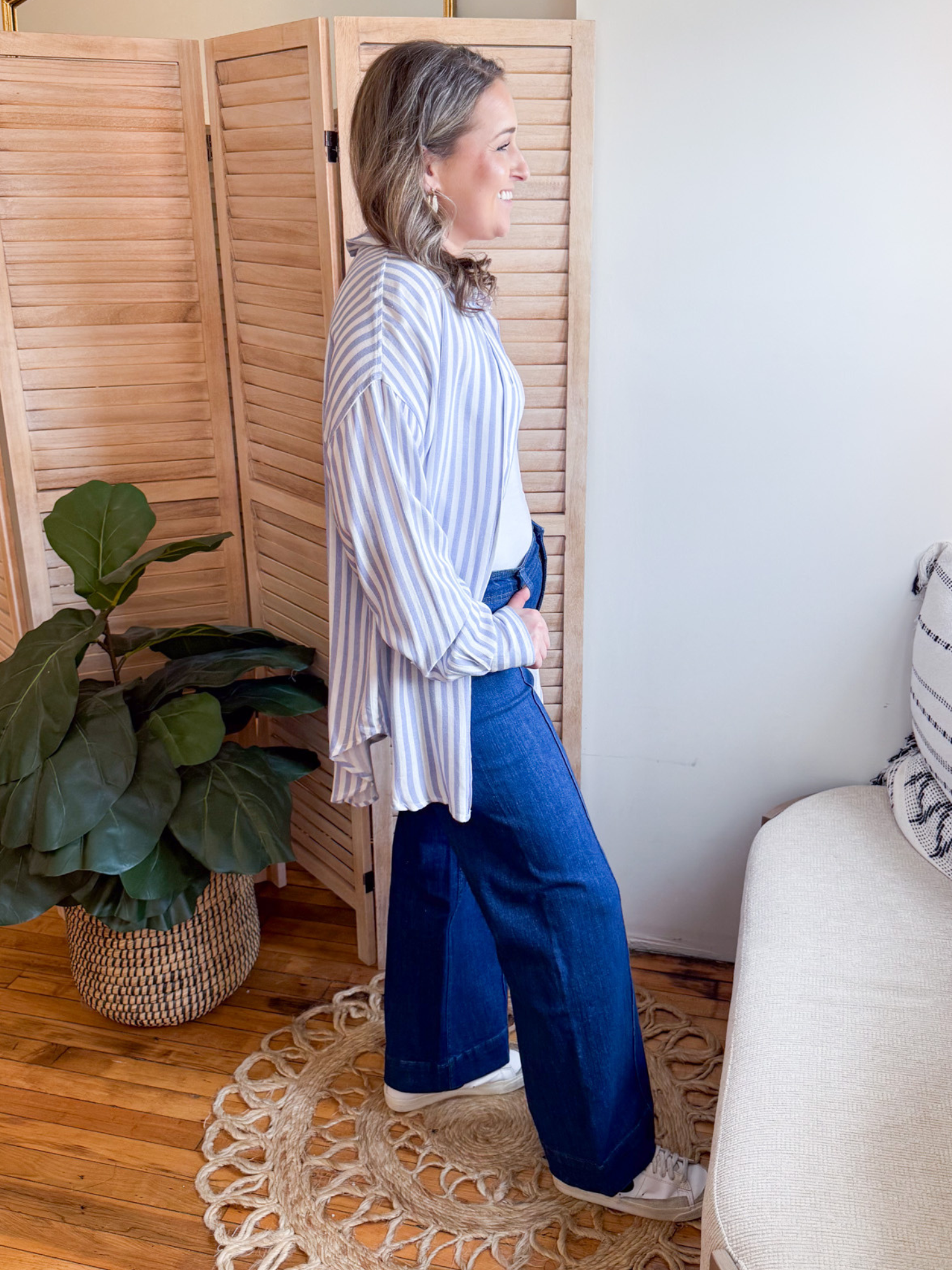 High Rise Wide Leg Ankle Jeans - The Collective Rose