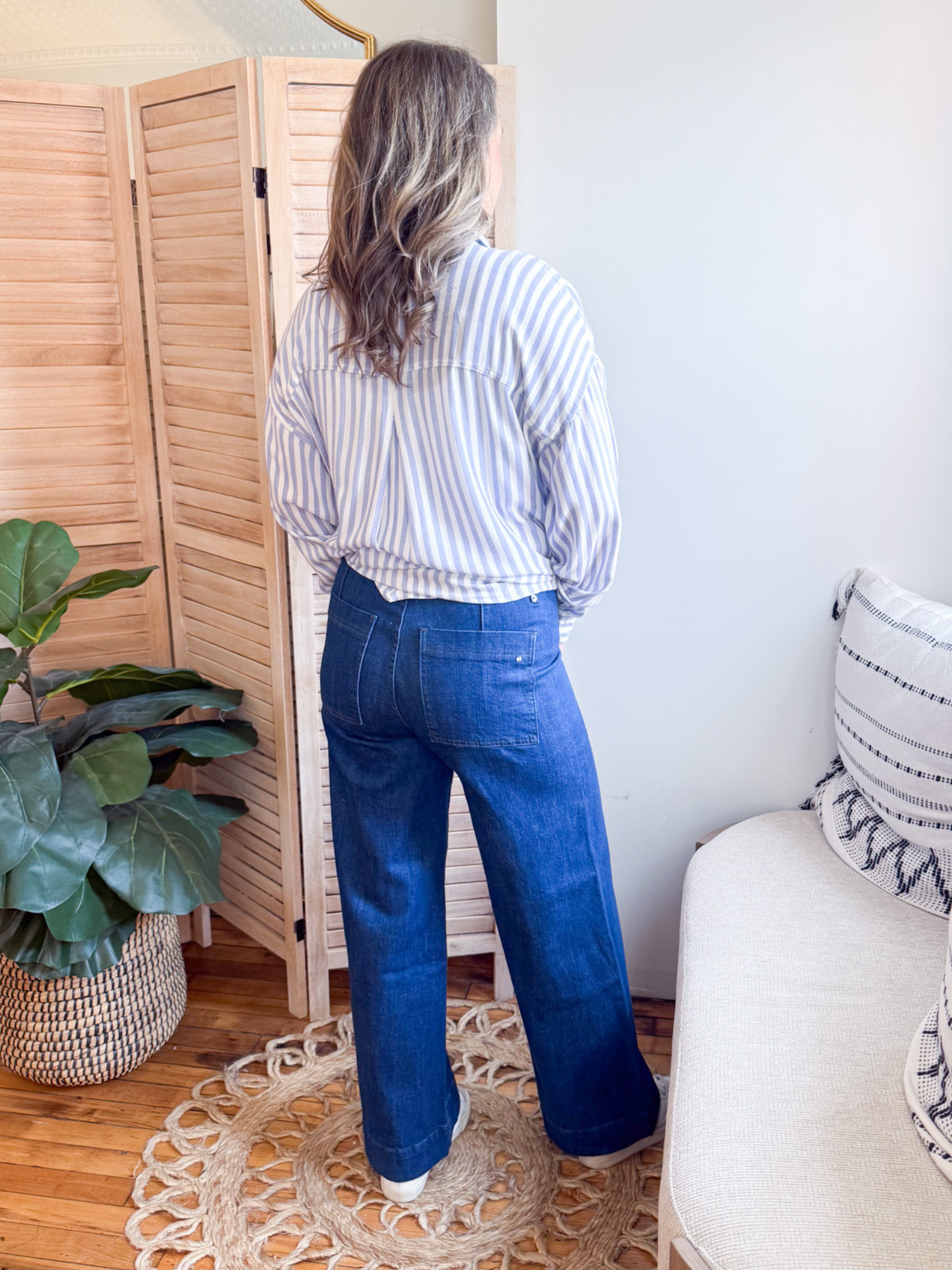 High Rise Wide Leg Ankle Jeans - The Collective Rose