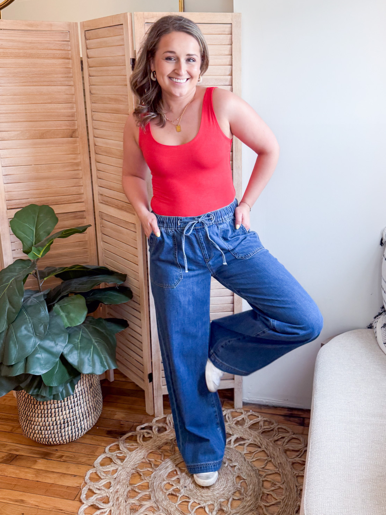 High Rise Wide Leg Relaxed Jeans - The Collective Rose