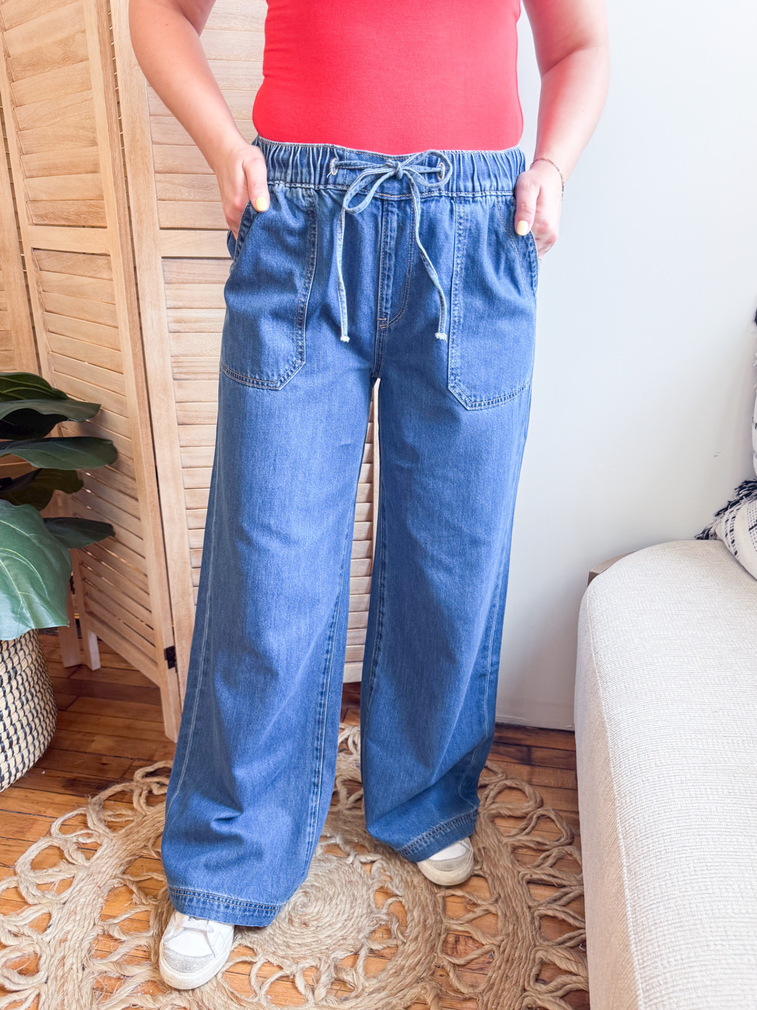 High Rise Wide Leg Relaxed Jeans - The Collective Rose