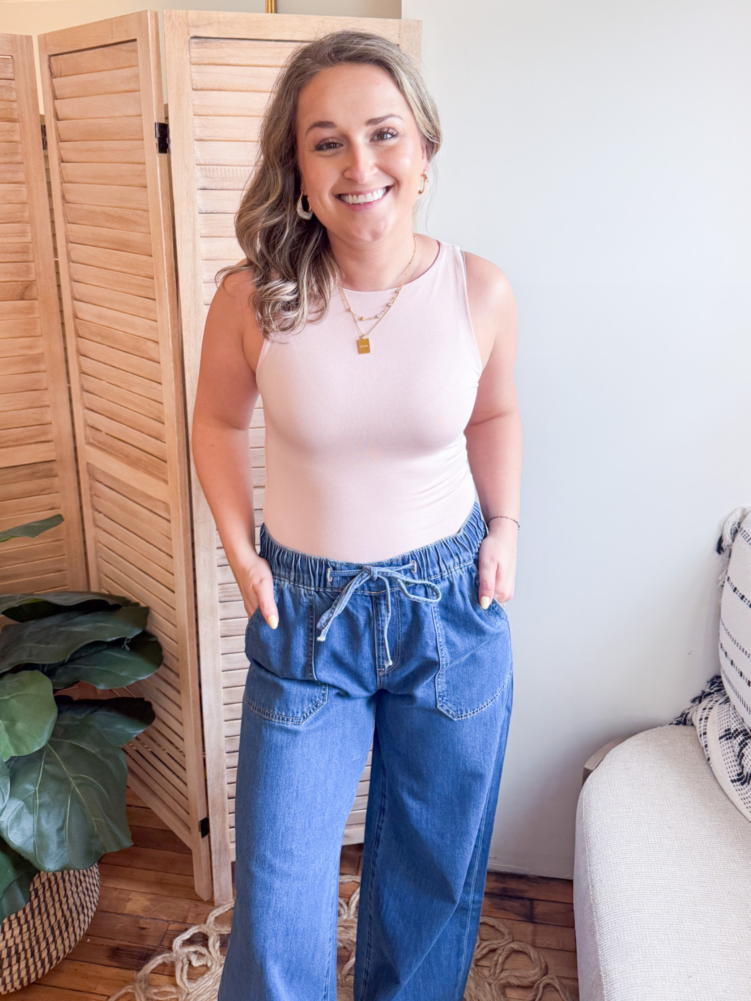 Boat Neck Everyday Tank - Blush Pink - The Collective Rose