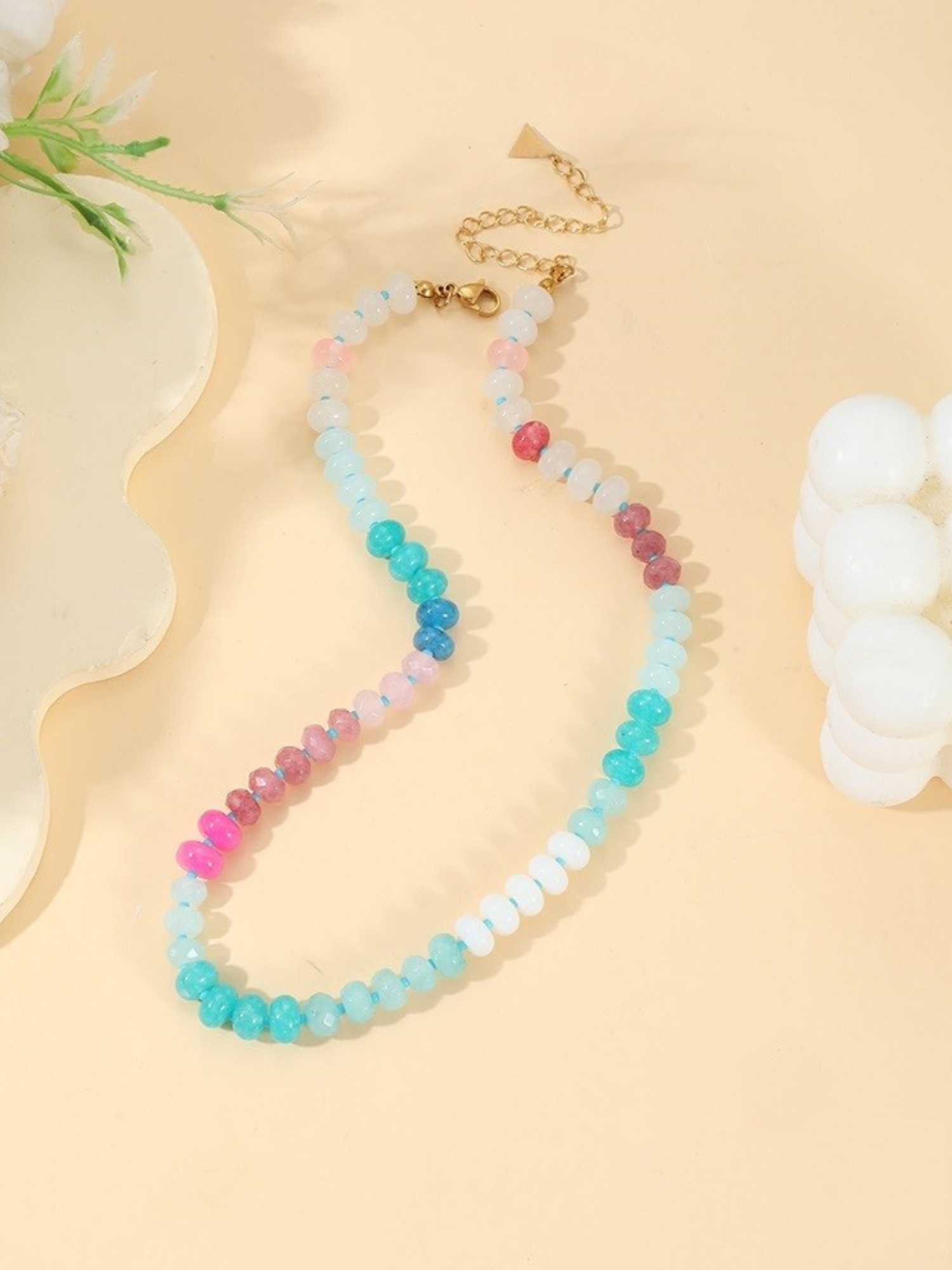 Beaded Layering Necklace - Cotton Candy - The Collective Rose