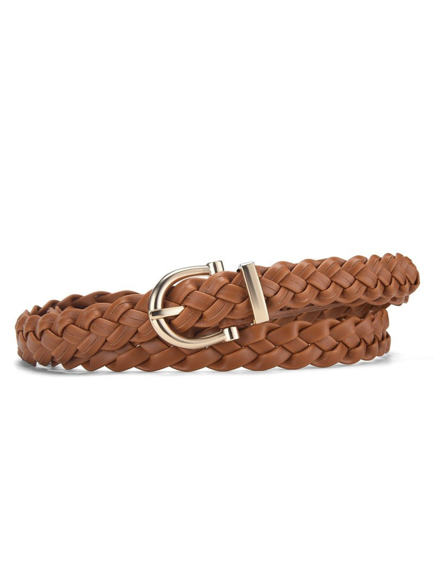 Woven Weave Pin Buckle Belt - Camel - The Collective Rose