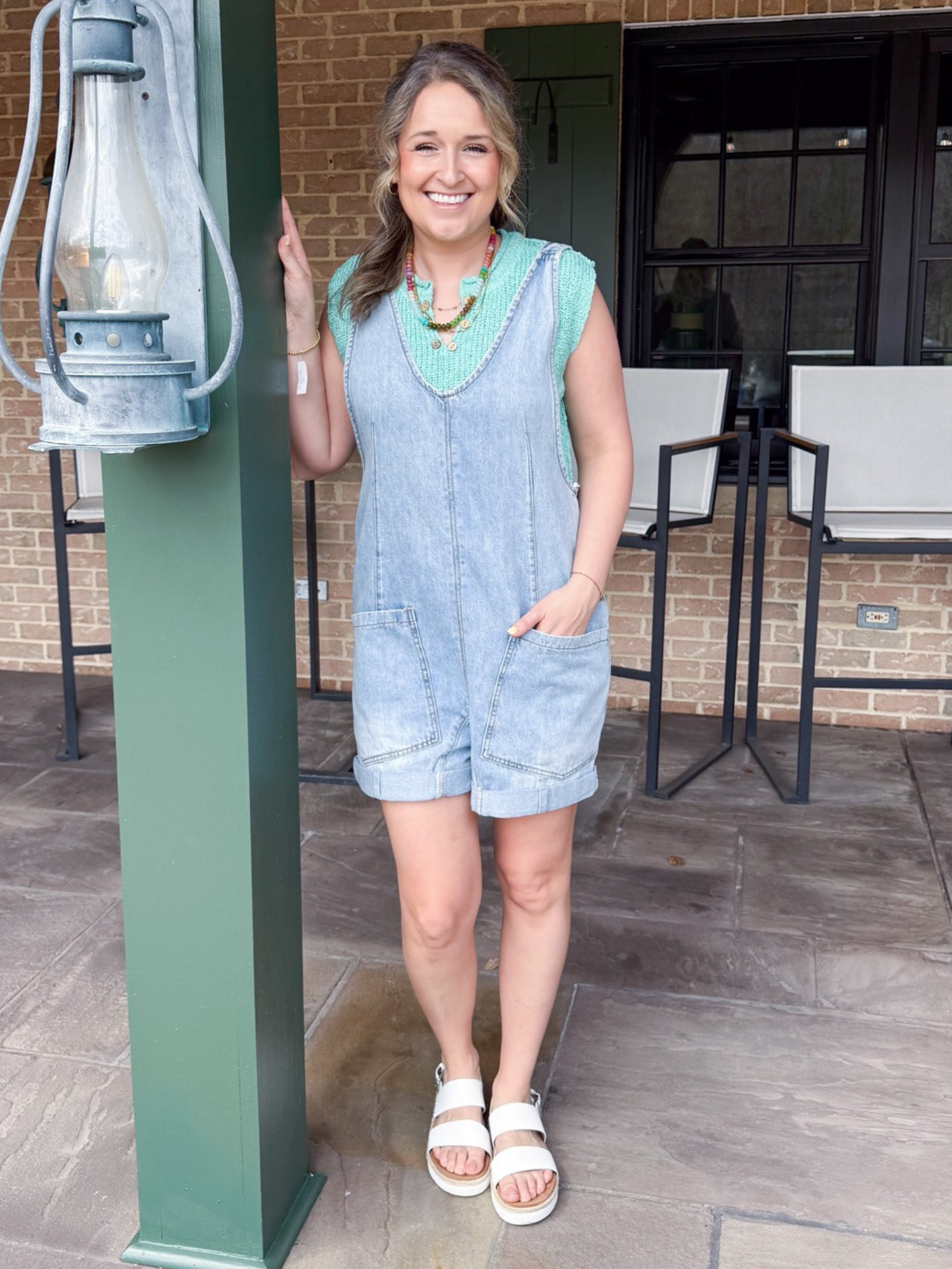 Piper Denim Short Overalls - The Collective Rose