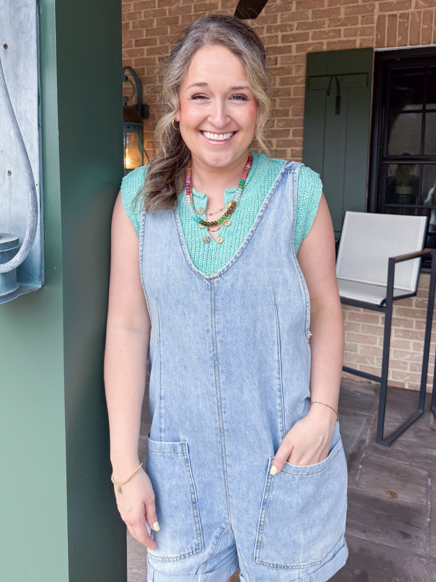Piper Denim Short Overalls - The Collective Rose