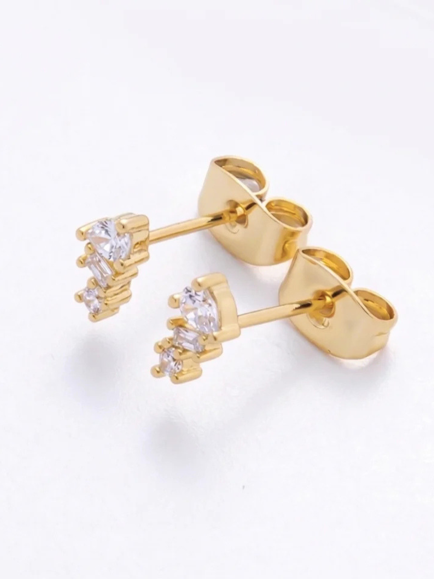 Baguette CZ Cluster Stud Earrings - The Collective Rose